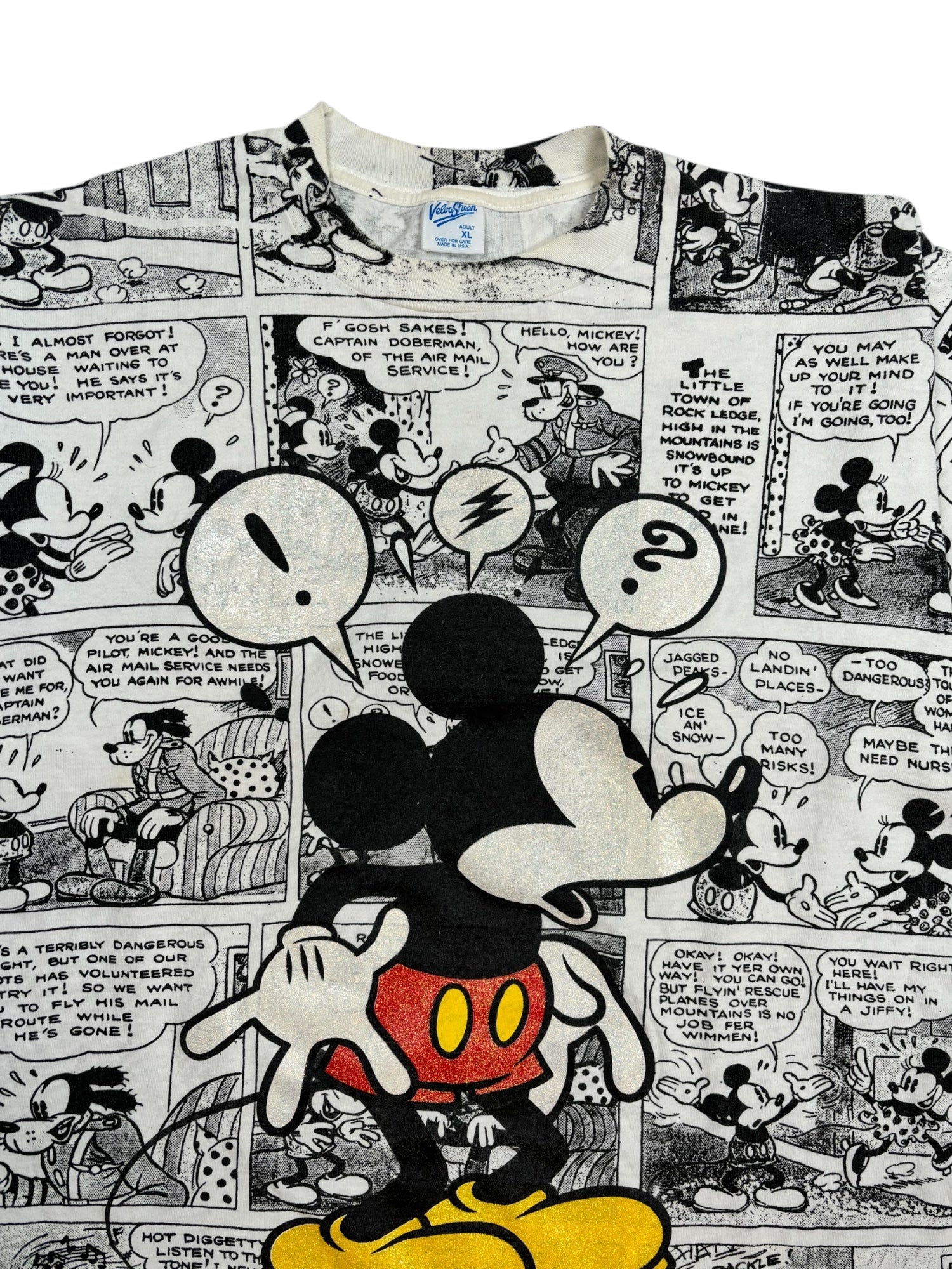 (XL) Vintage Mickey Newspaper AOP Tee