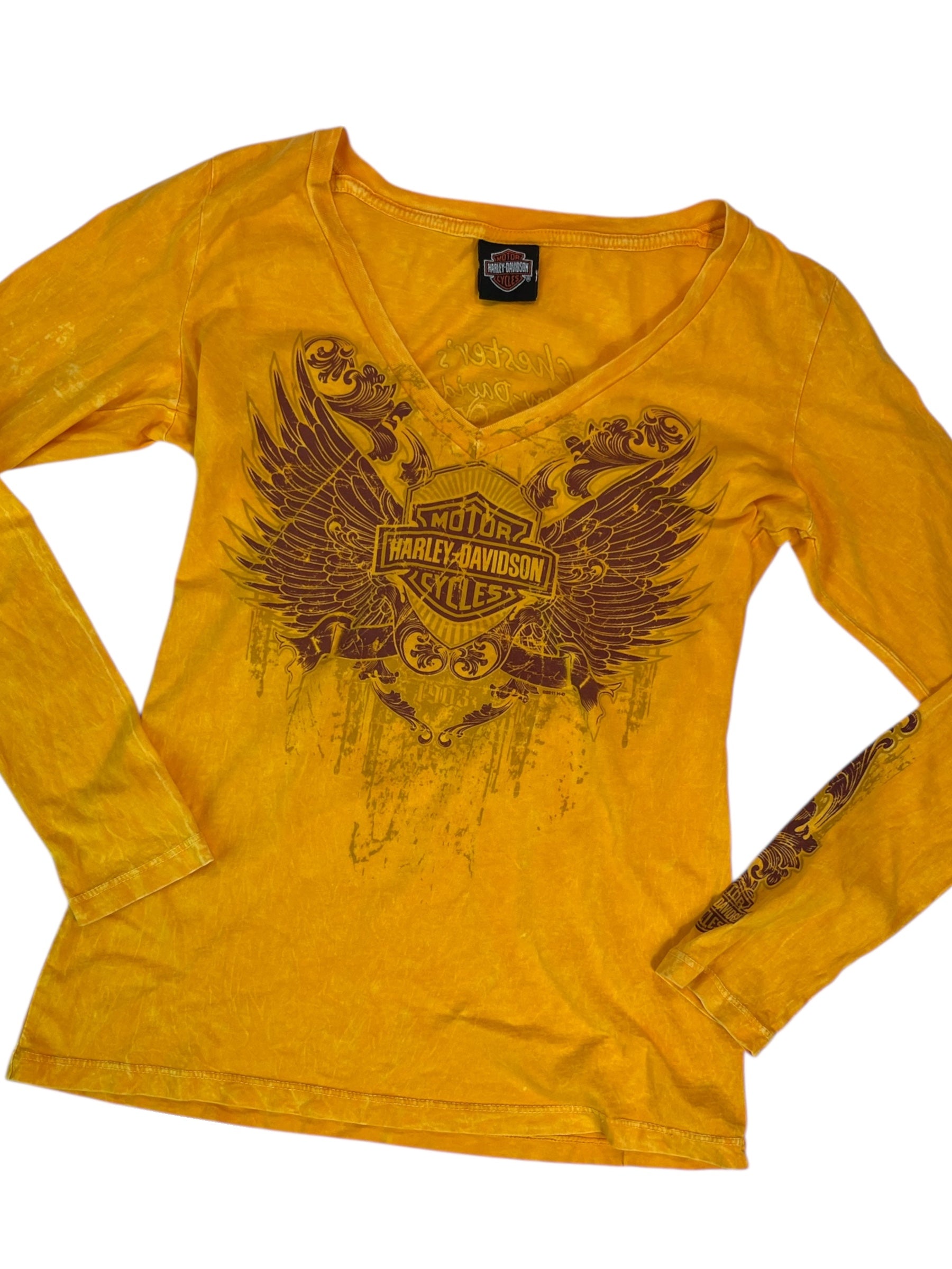 (M) Harley Davidson Yellow Long Sleeve