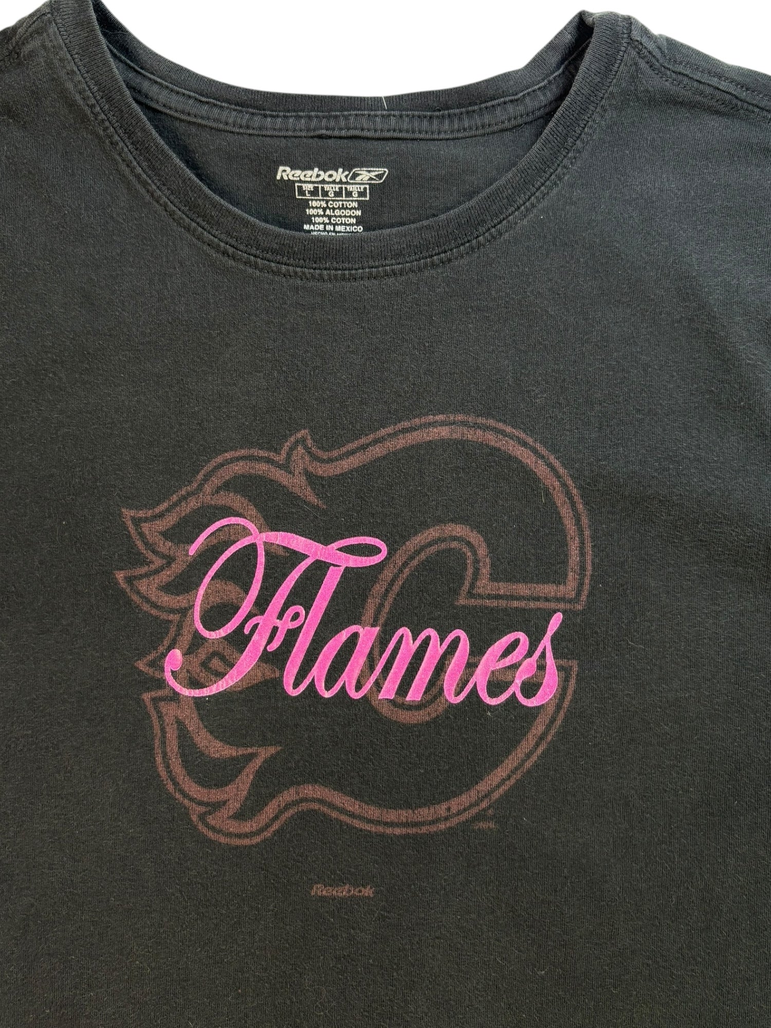 (M) Black Reebok x Calgary Flames Baby Tee