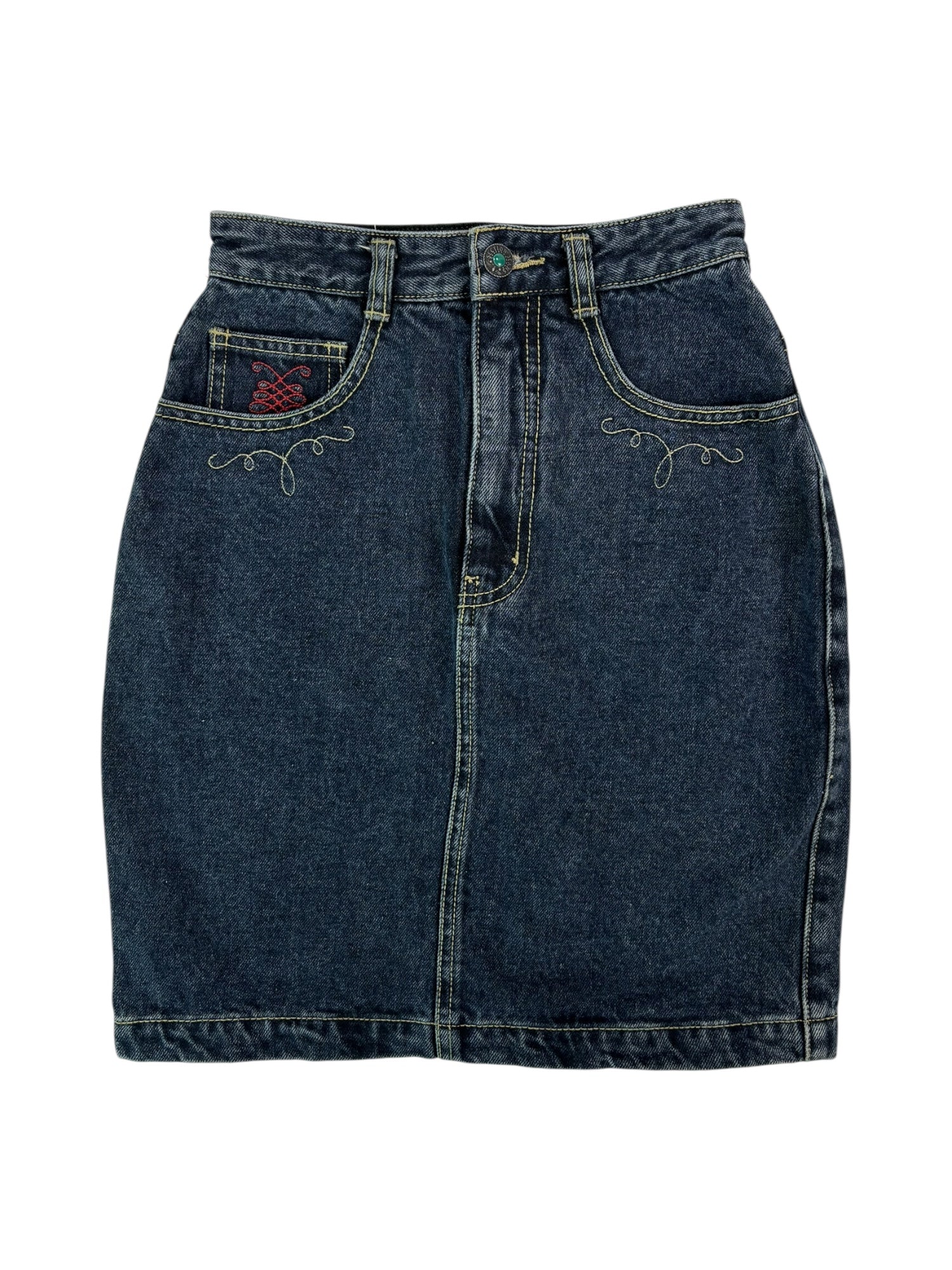(23) Vintage Section Denim Mini Skirt
