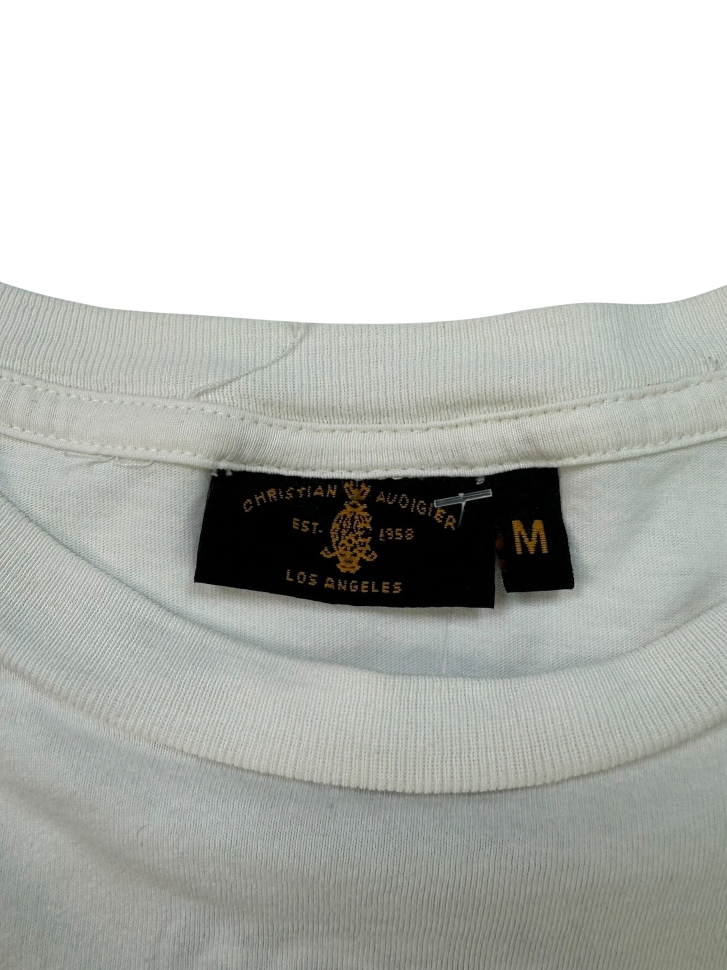 (M) White Christian Audigier Graphic Tee