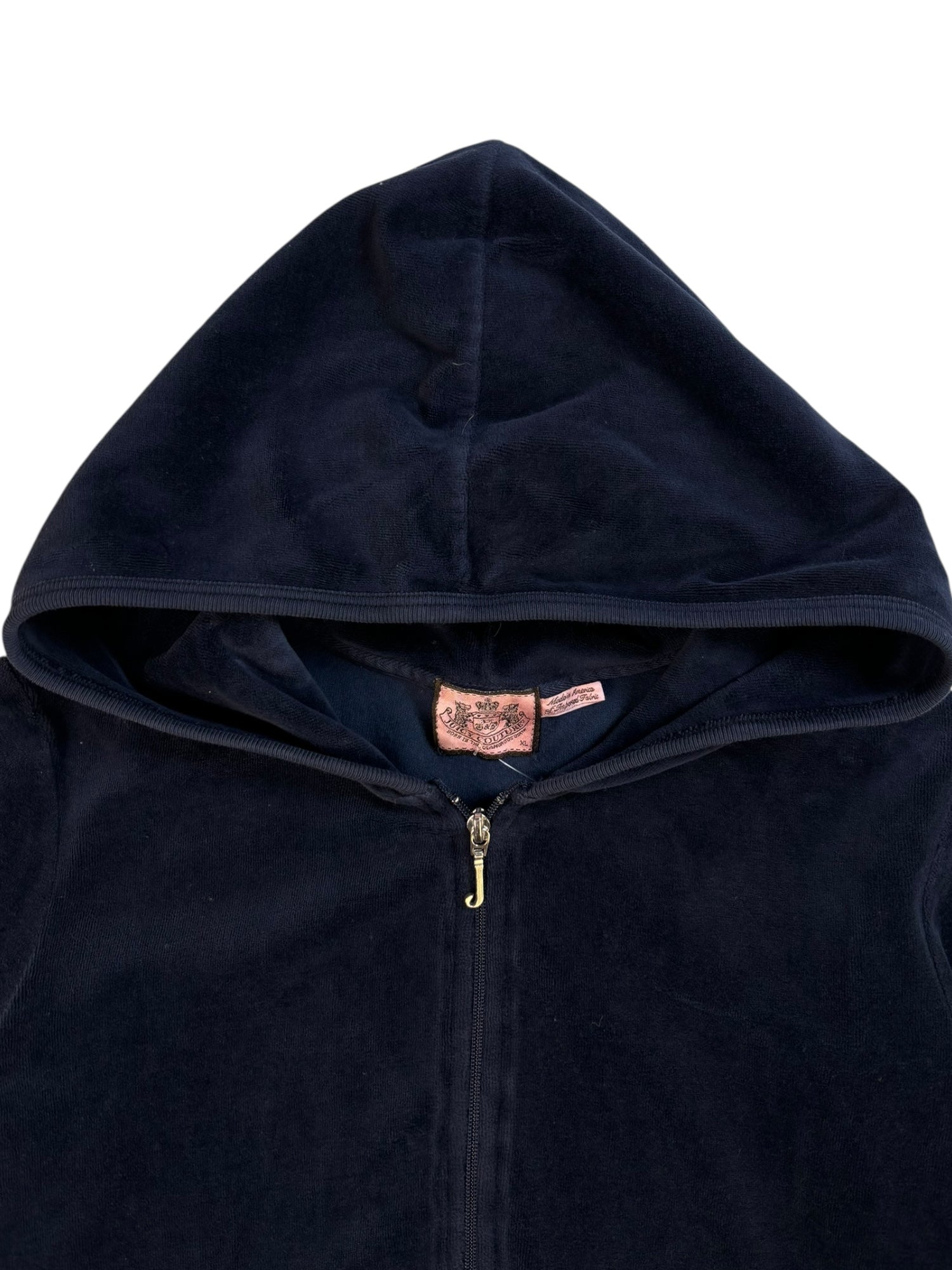 (L) Midnight Blue Karma Juicy Couture Velour Zip-up Hoodie