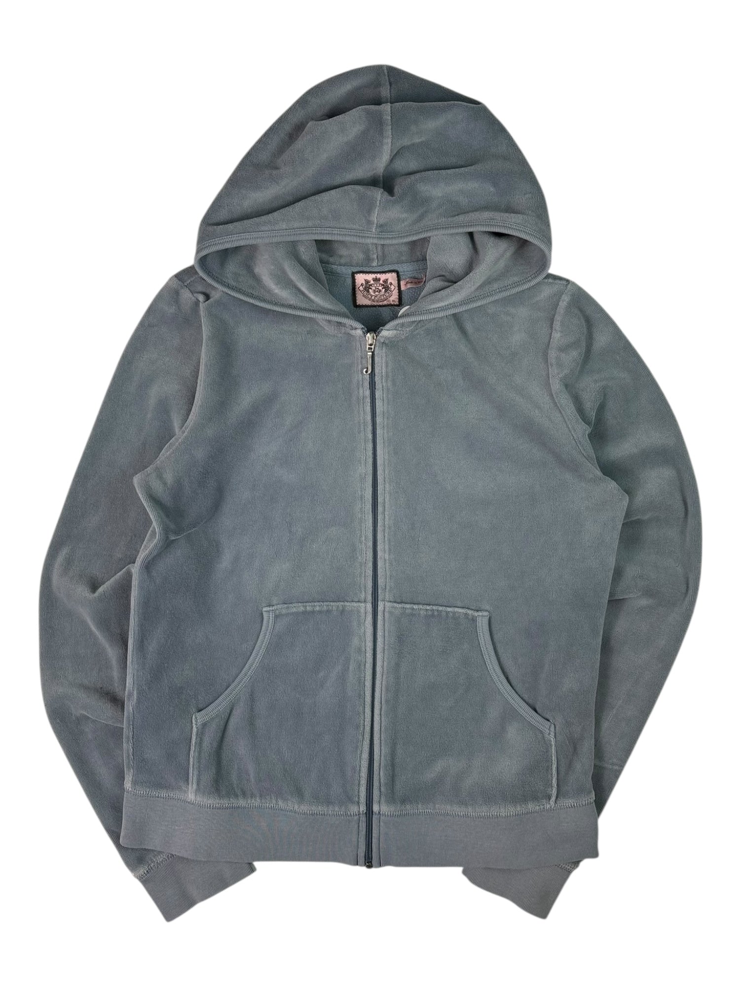 (L) Grey/Blue Printed Juicy Couture Zip Up Hoodie