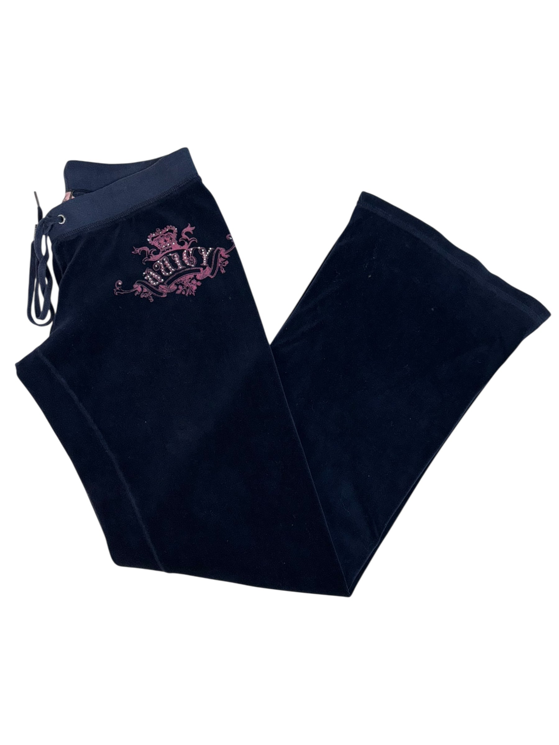(S) Dark Blue Embellished Crown Juicy Couture Pants