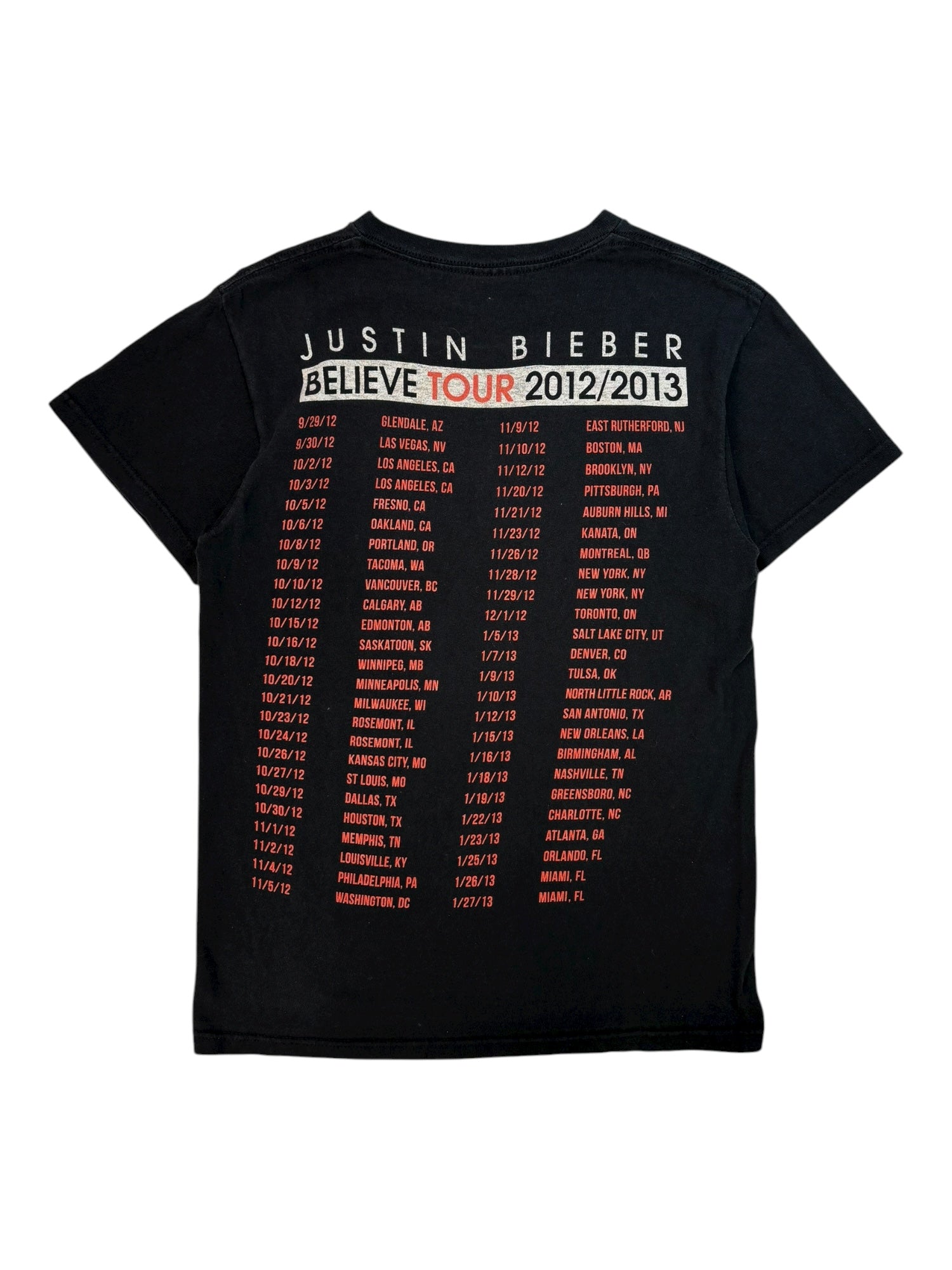 (S) Justin Bieber 2012 Believe Tour Tee