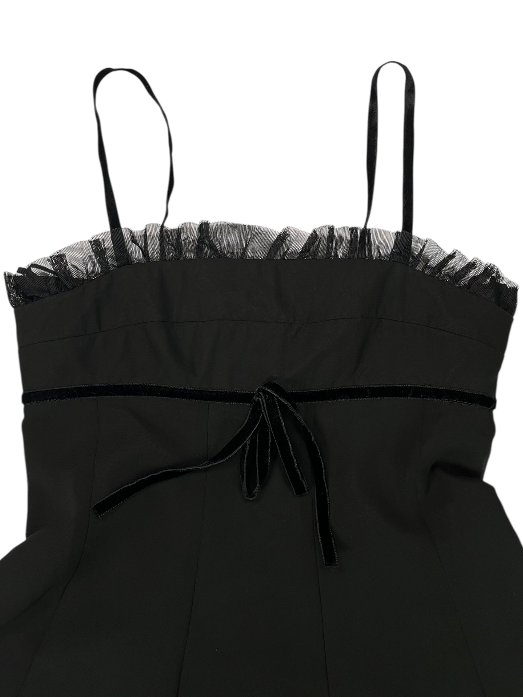 (36) SWING Black Mini Dress with Tulle Details