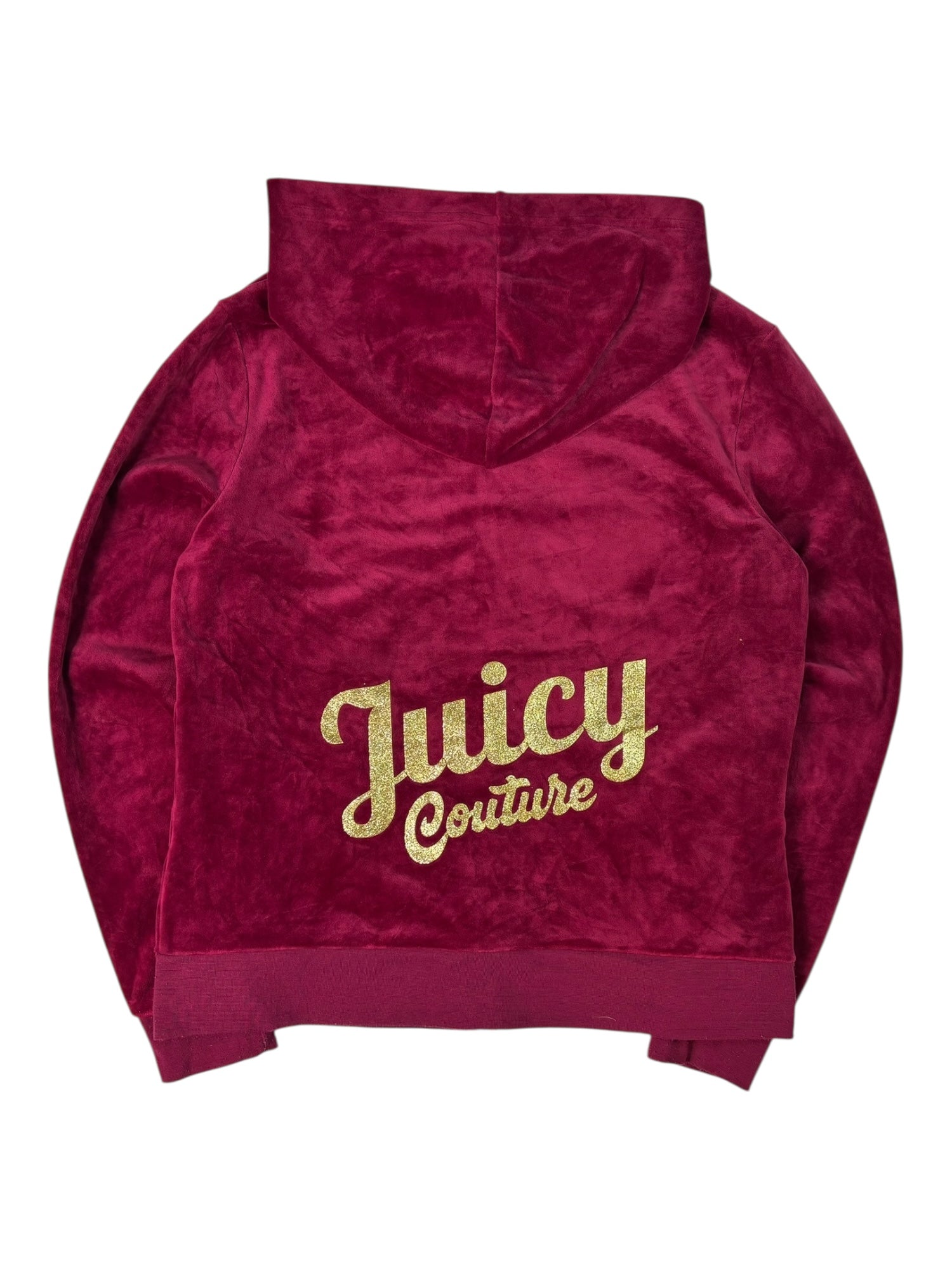 (M) Wine Red Juicy Couture Velour Zip-up Hoodie