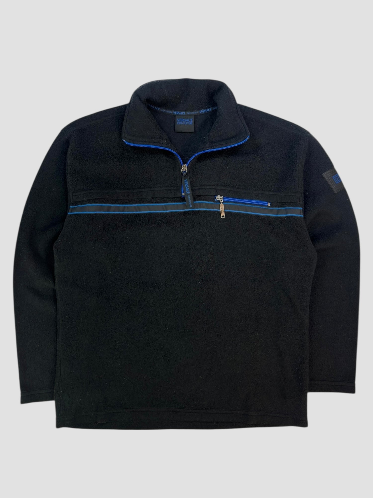 (L) Versace Black Fleece Quarter Zip Pullover
