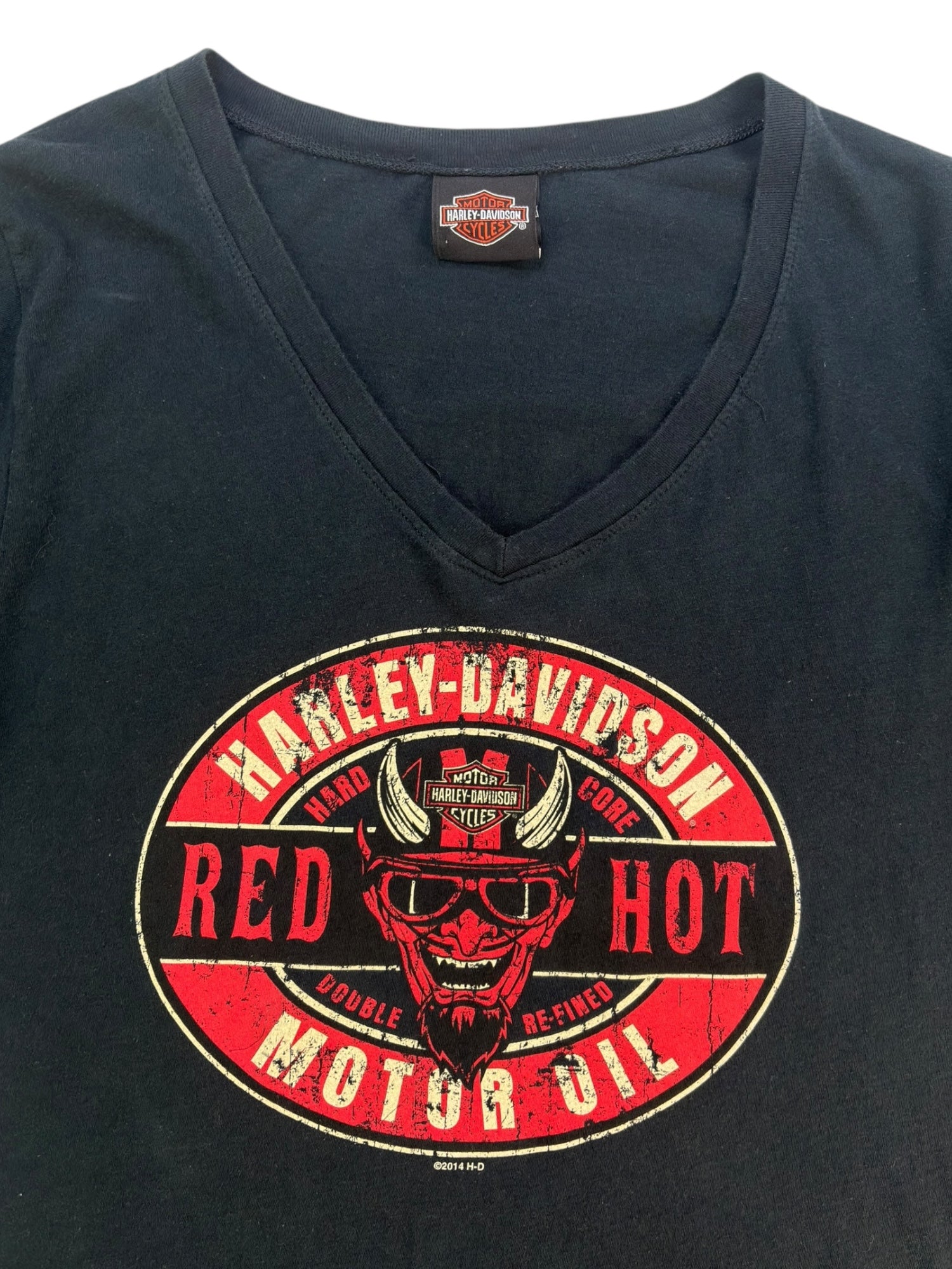(L) Red Hot Motor Oil Harley Davidson Tee