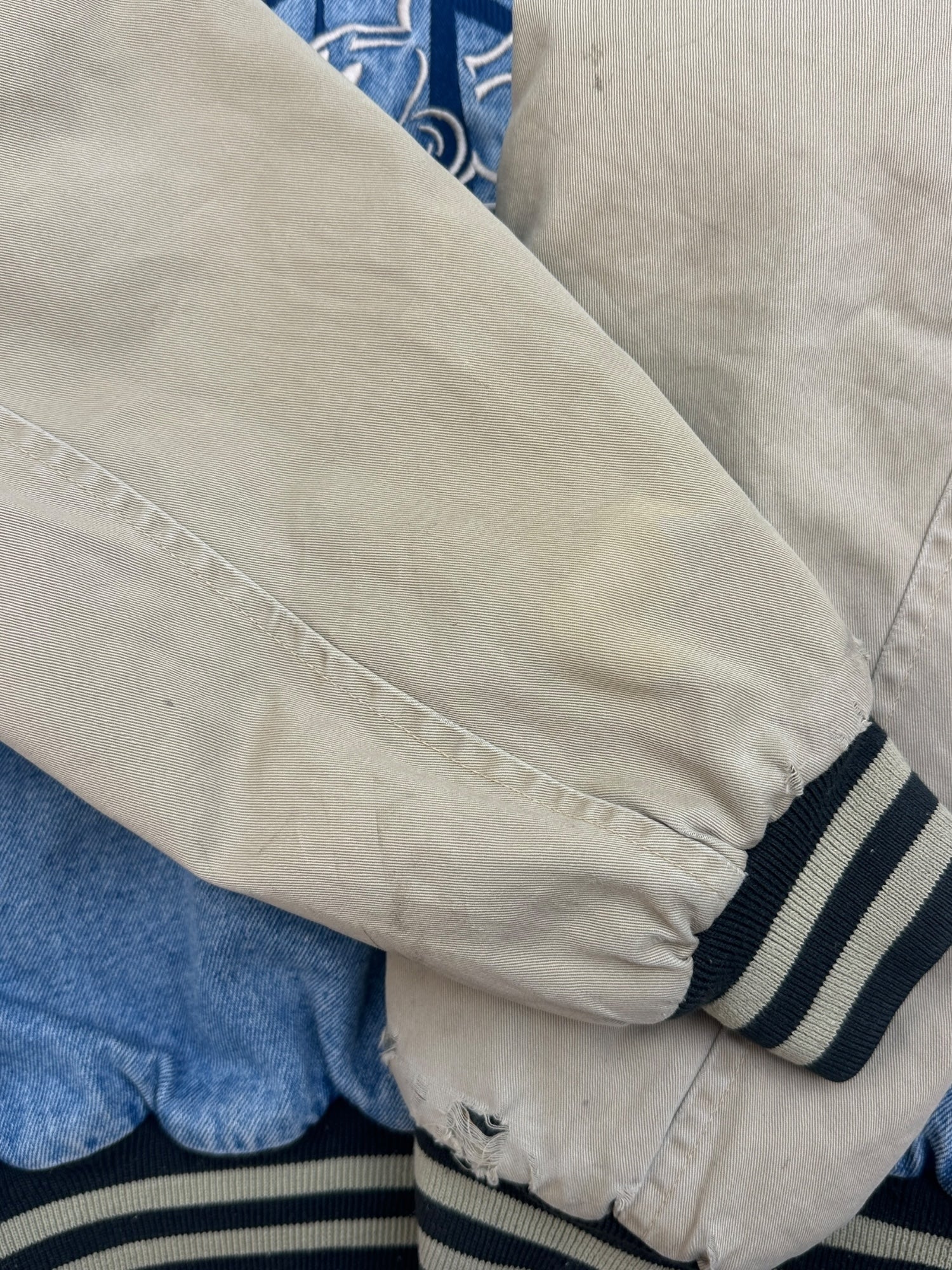 (S) Vintage Mickey Mouse Denim Varsity Jacket