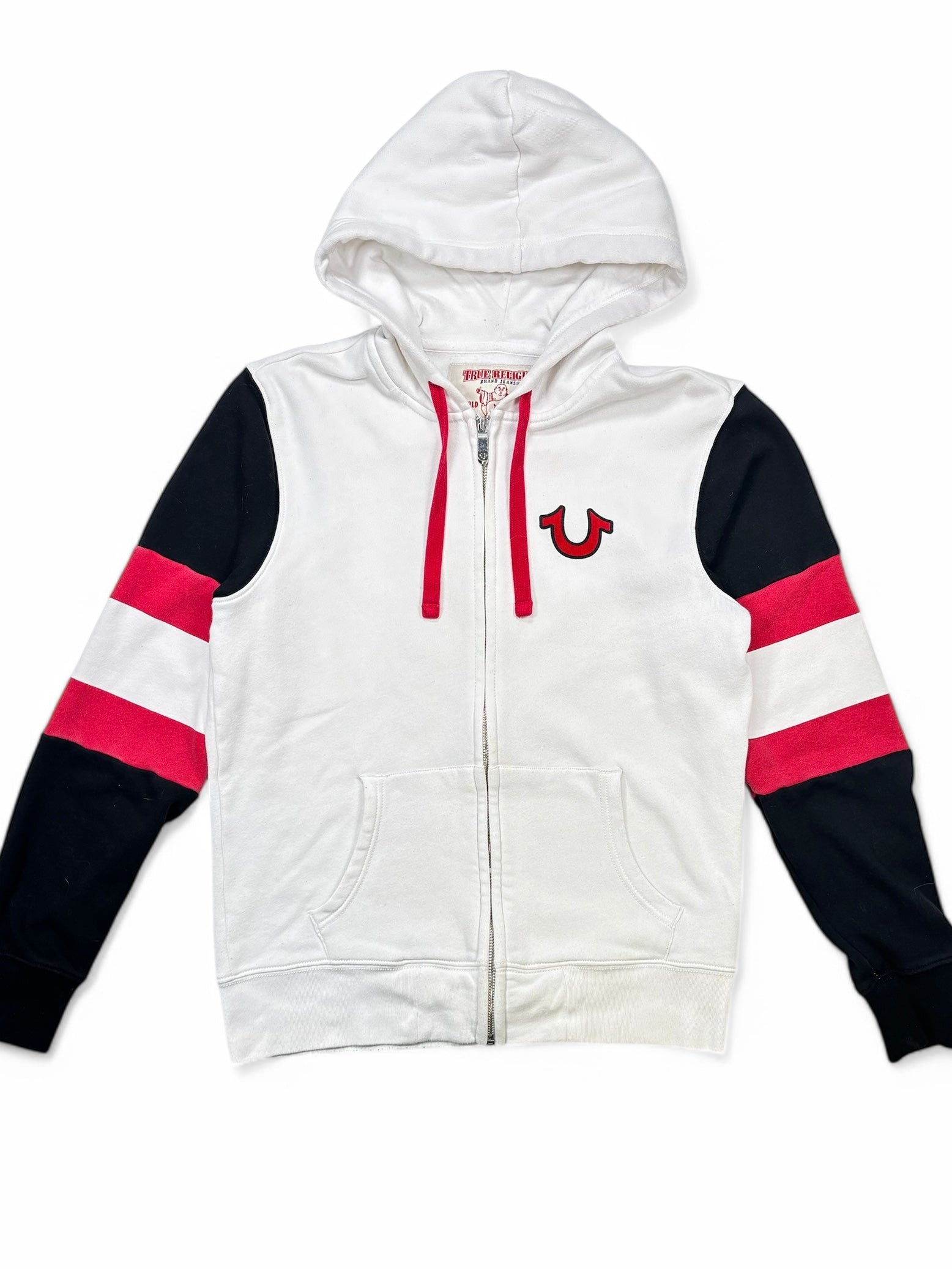 (S) True Religion Full Zip Hoodie White Small