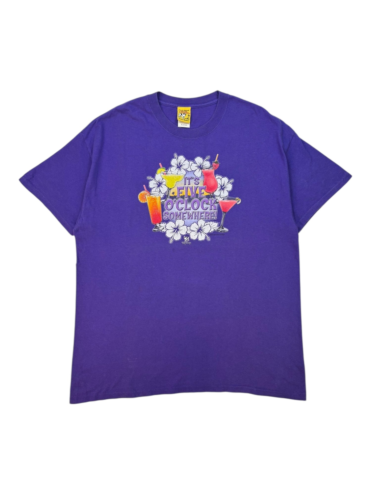(XL) Purple 'It's Five O'Clock Somewhere' Graphic Tee