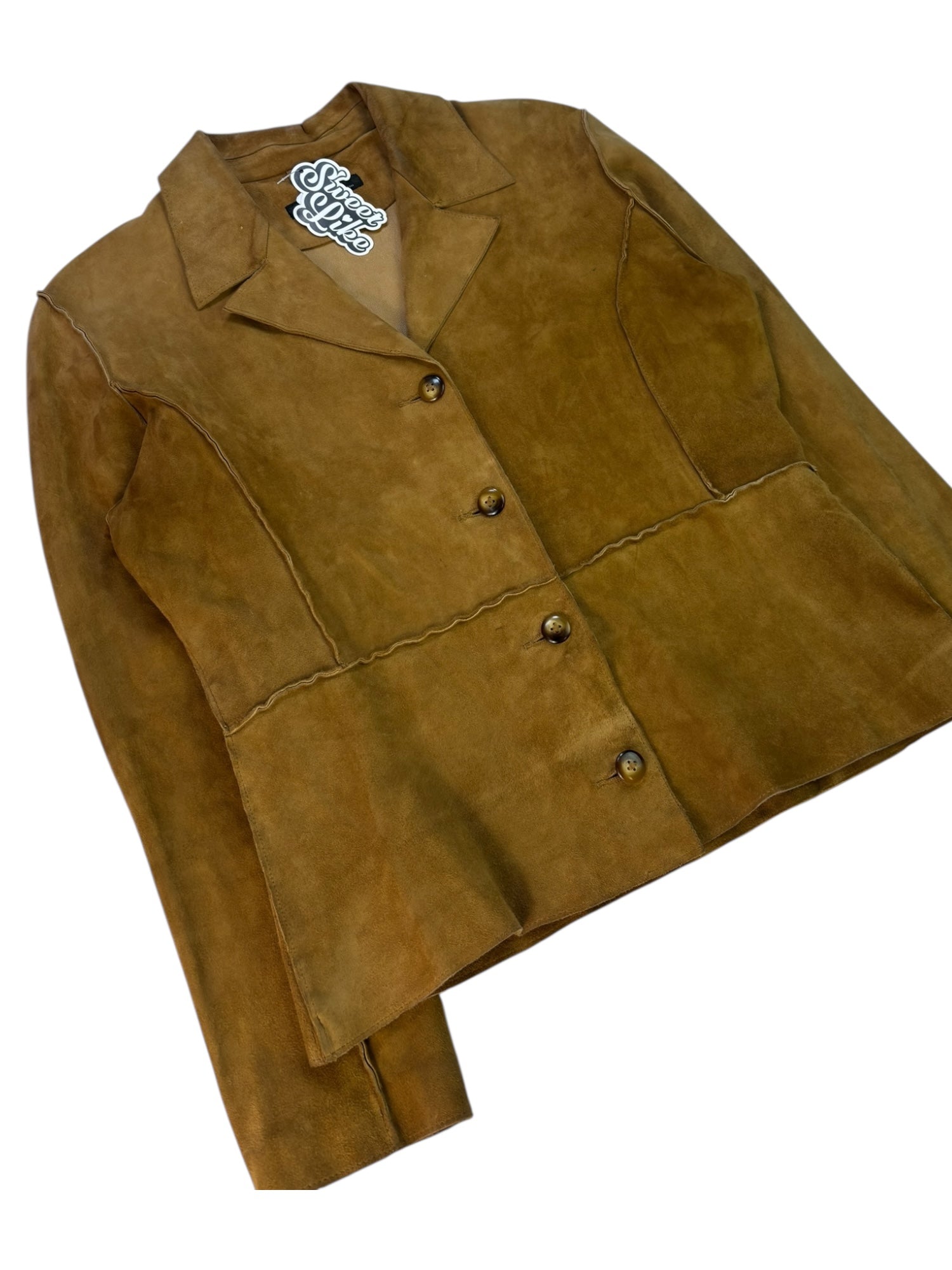 (L) Jim & Pam Mustard Yellow Leather Jacket