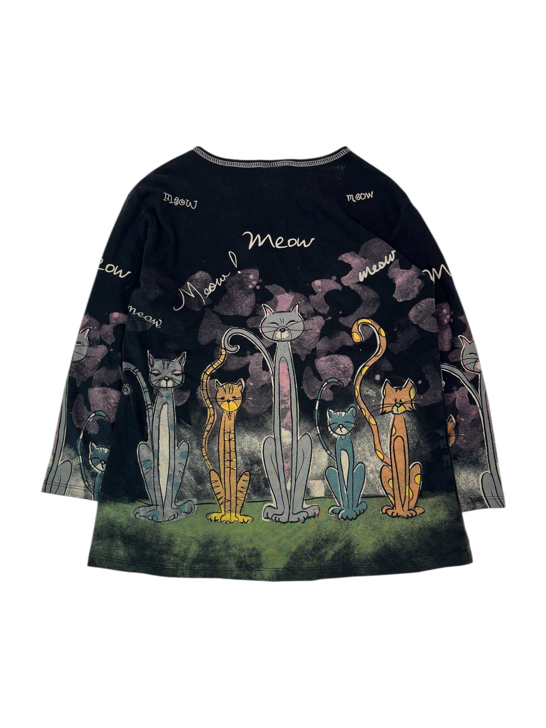(L) Jess and Jane Vintage Embellished 3/4 Length Cat Top