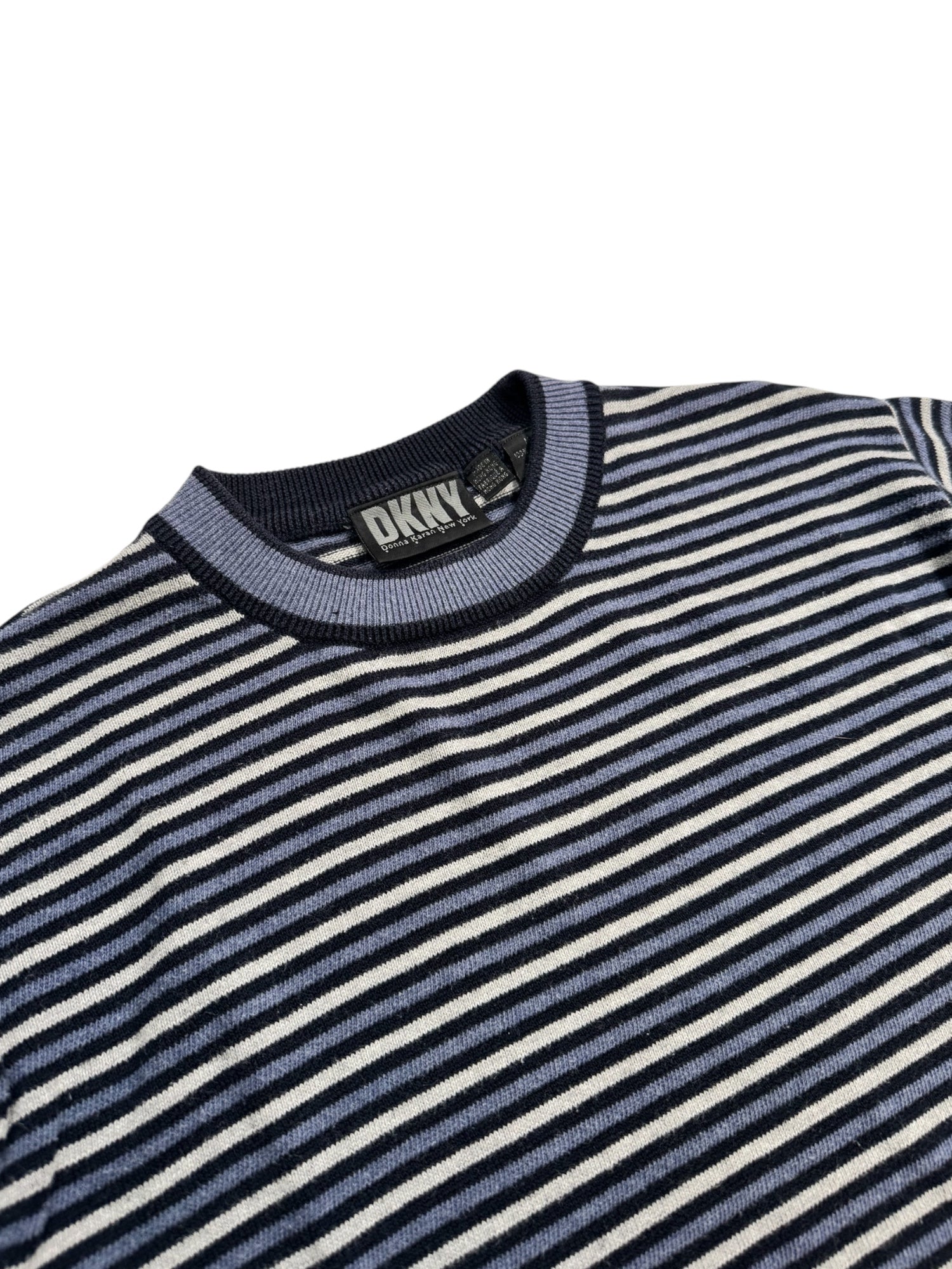 (M) DKNY Striped Short-sleeve Sweater