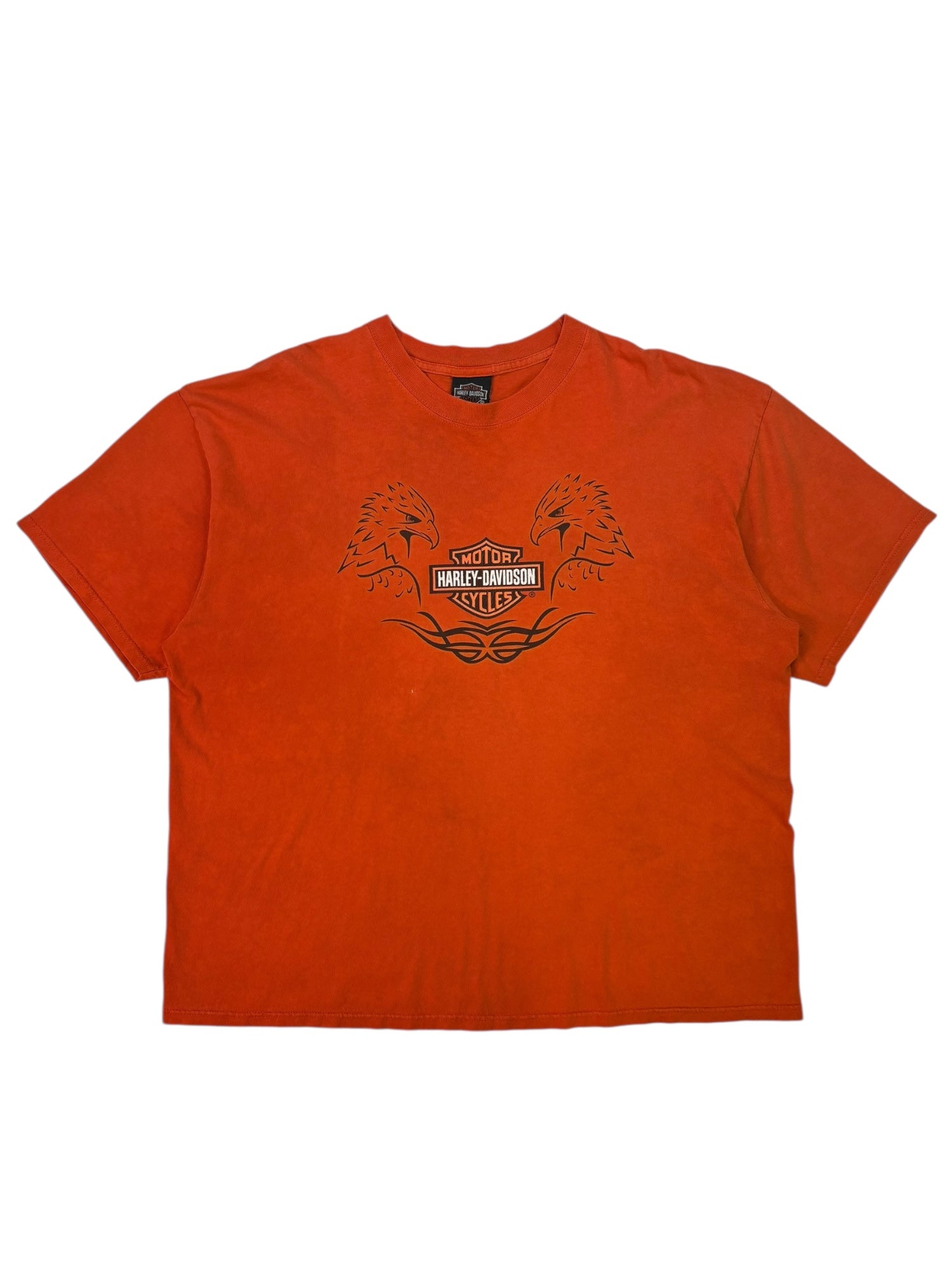 (XXL) Orange Harley Davidson Double Eagle Graphic Tee