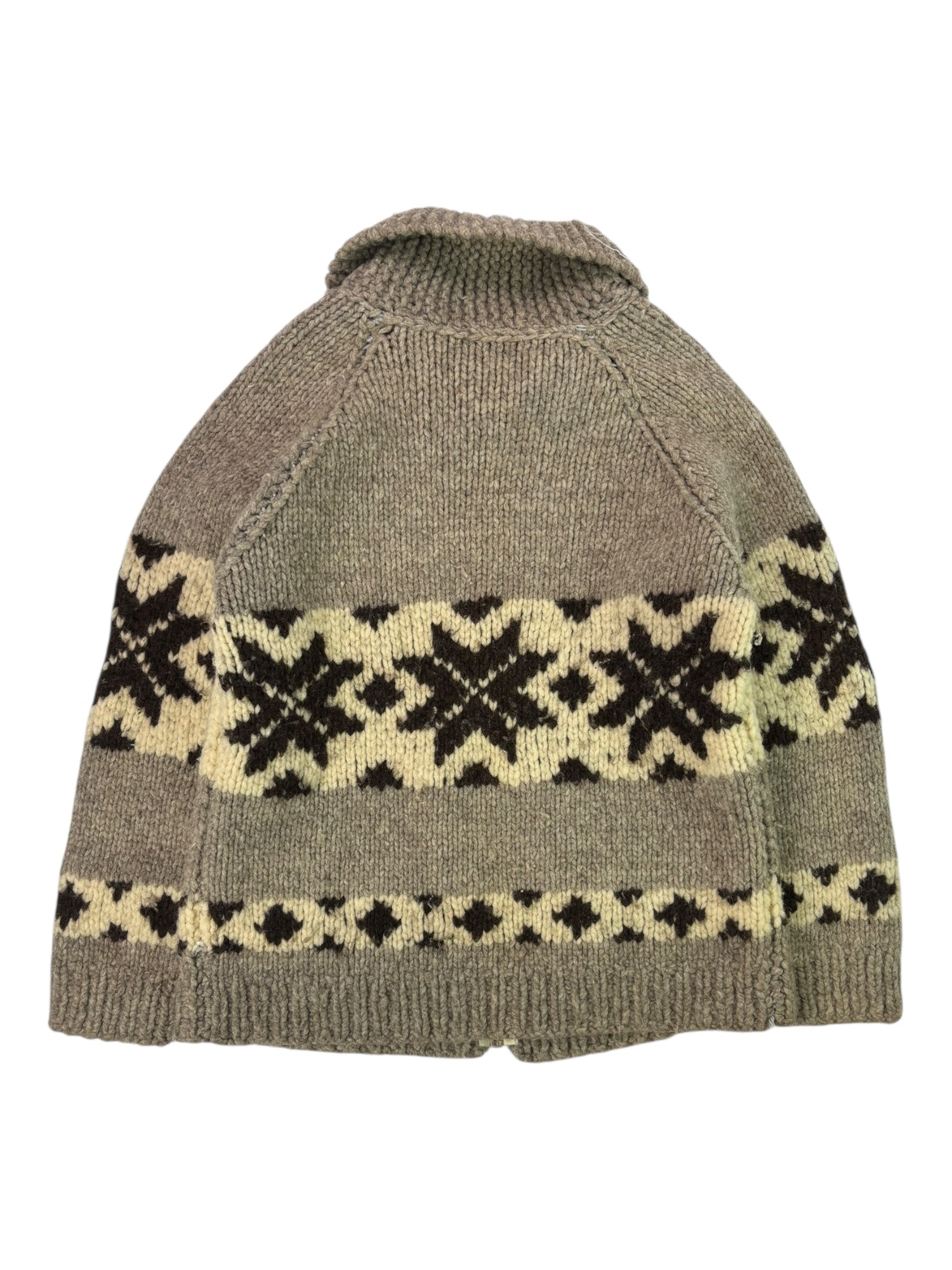 (M) Knit Tan and Cream Zippered Sweater