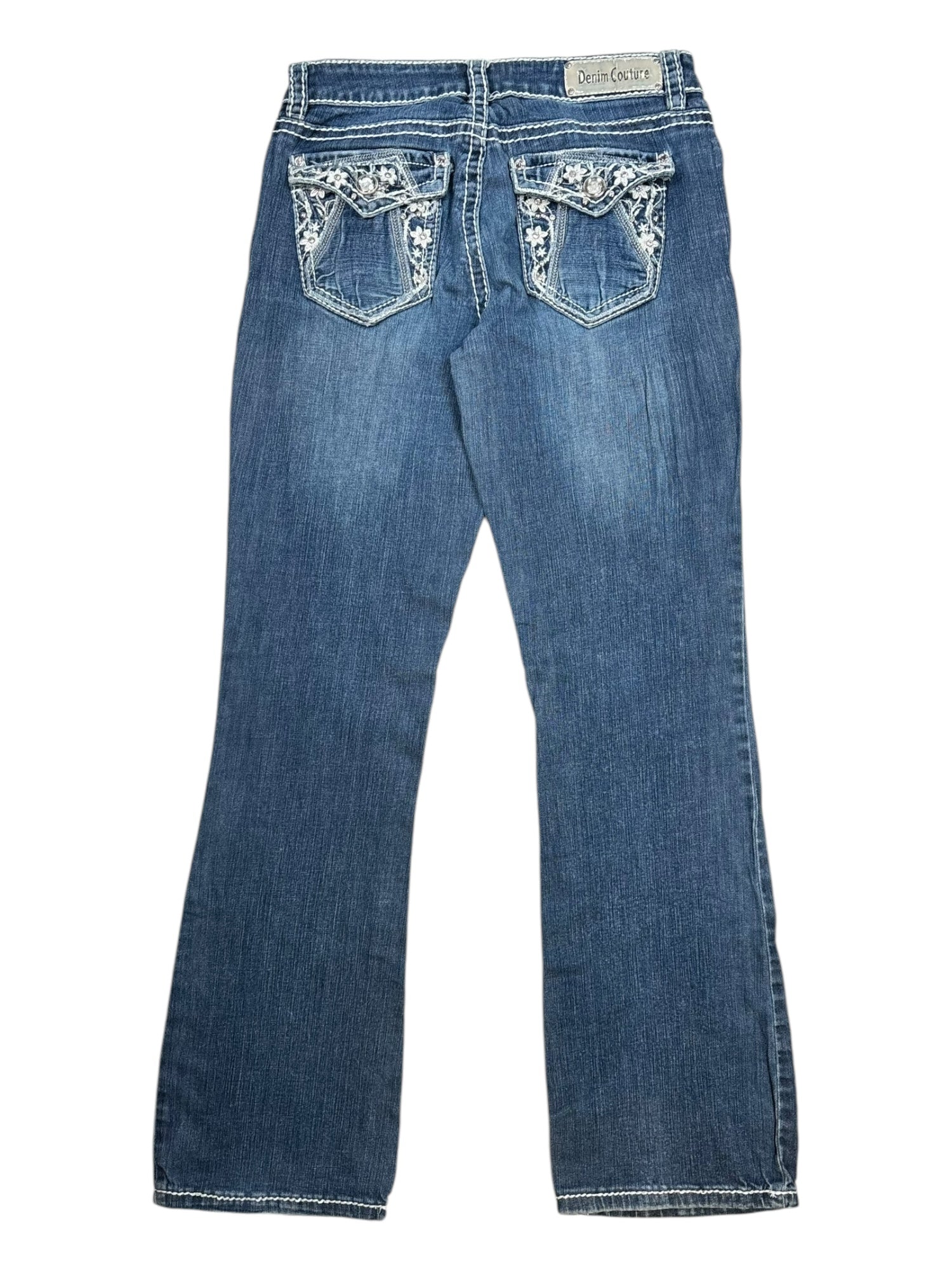 (28) Denim Couture Bootcut Embellished Jeans