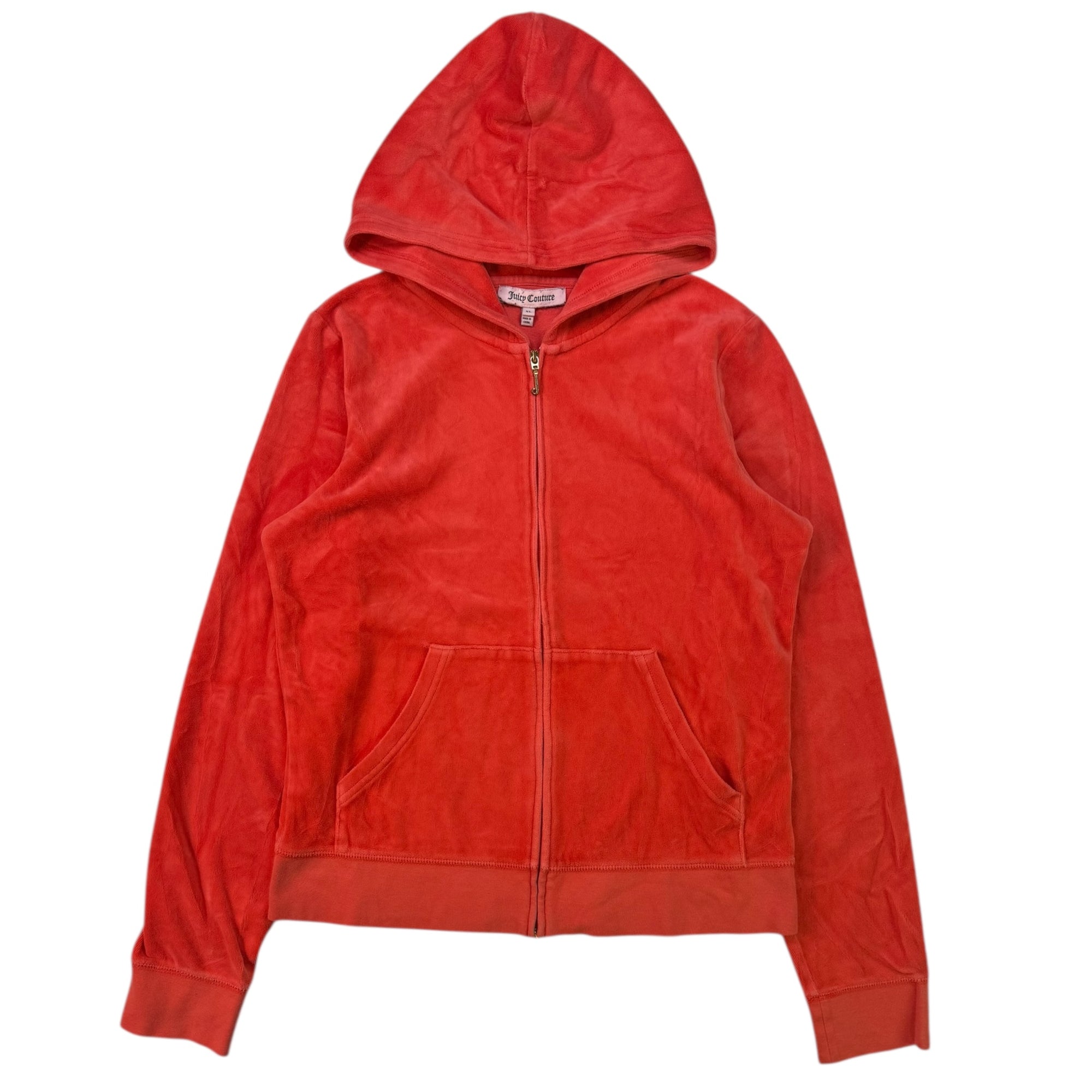 (L) Coral Juicy Couture Velour Zip-up