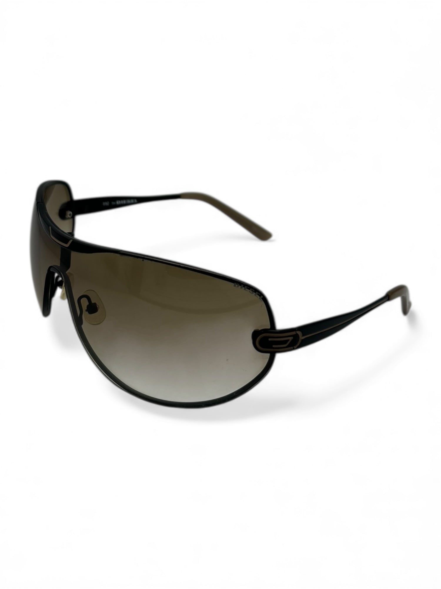 (O/S) DIESEL Shield Style Black Sunglasses