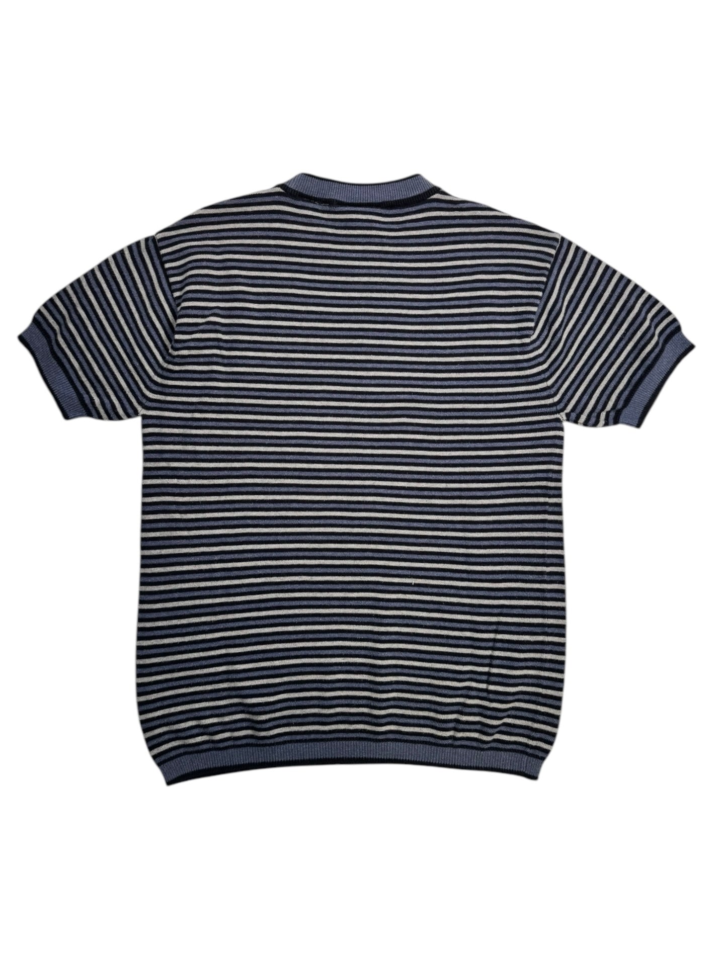 (M) DKNY Striped Short-sleeve Sweater