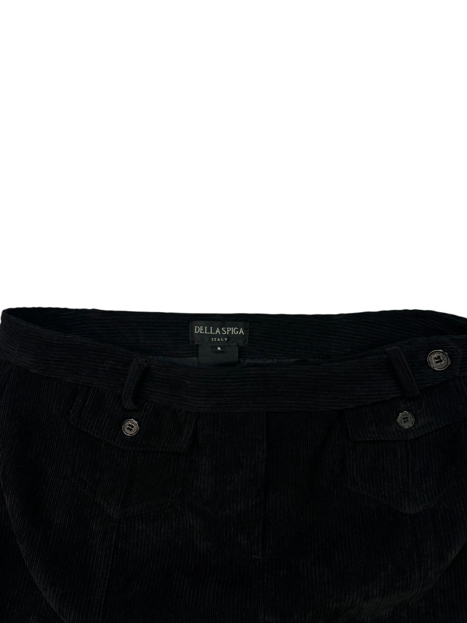 (L) Della Spiga Itali Black Corduroy Skirt