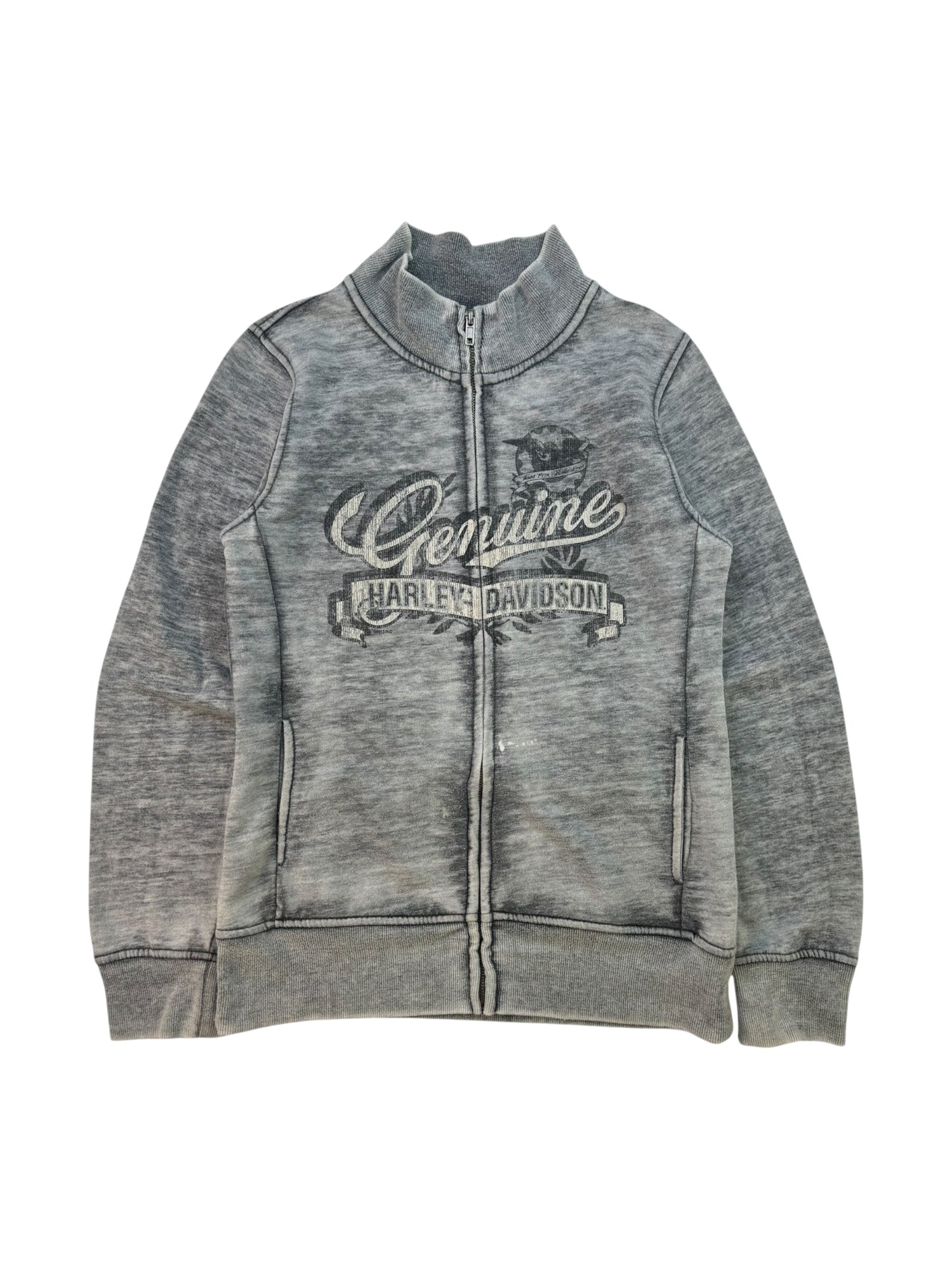 (S) Grey Harley Davidson Zip-up Sweater