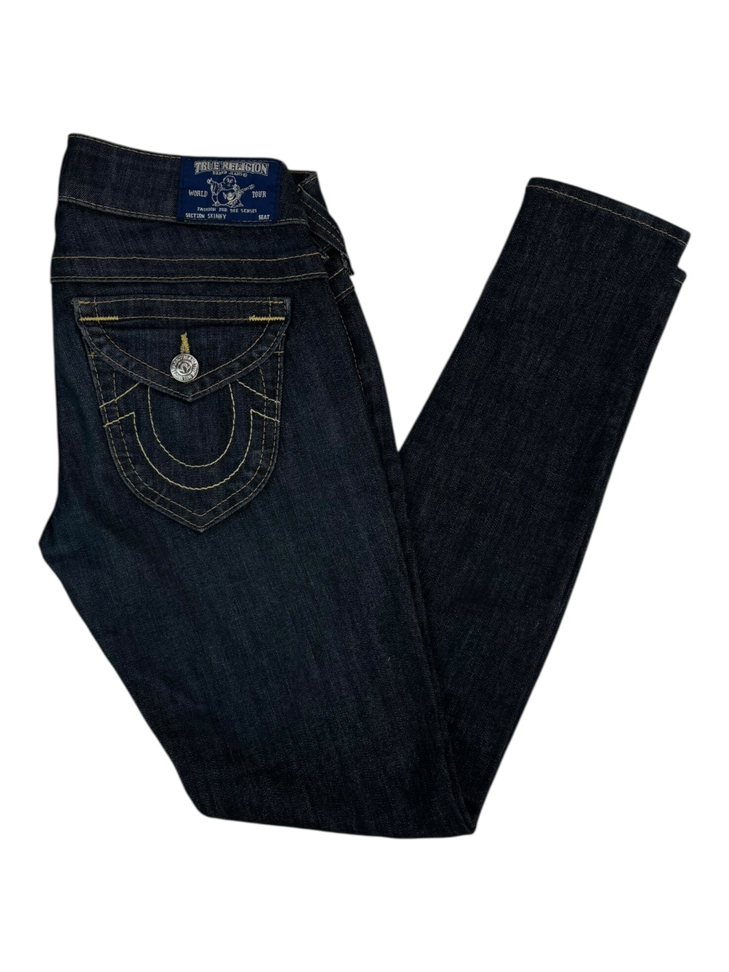 (27) True Religion Dark Wash Skinny Jeans