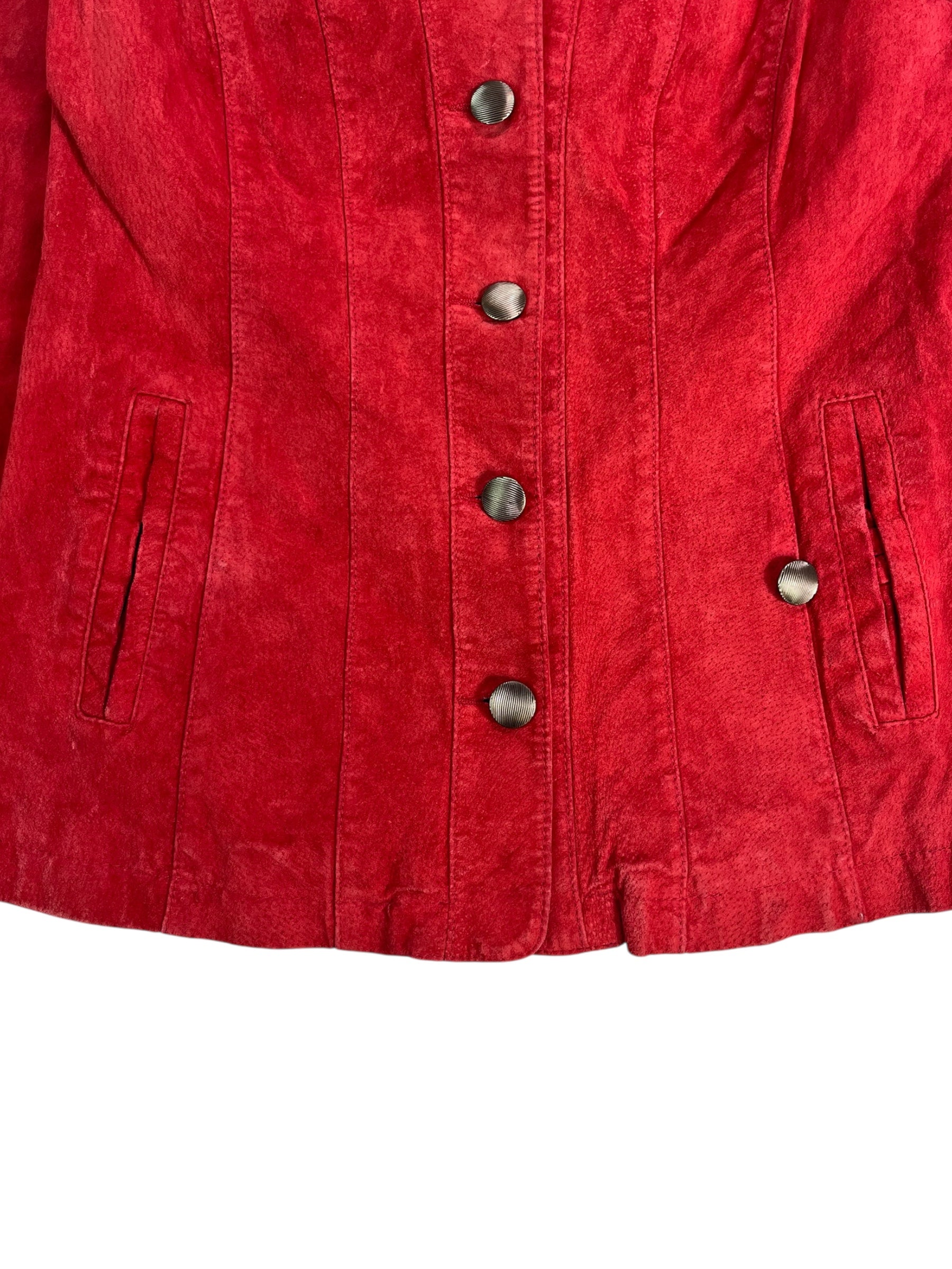 (S) Live a Little Red Suede Jacket