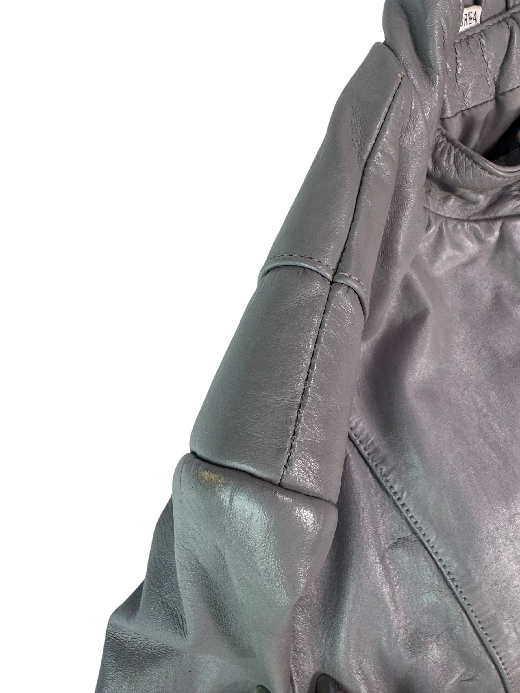 (8) Grey Wilson Fitted Leather Jacket