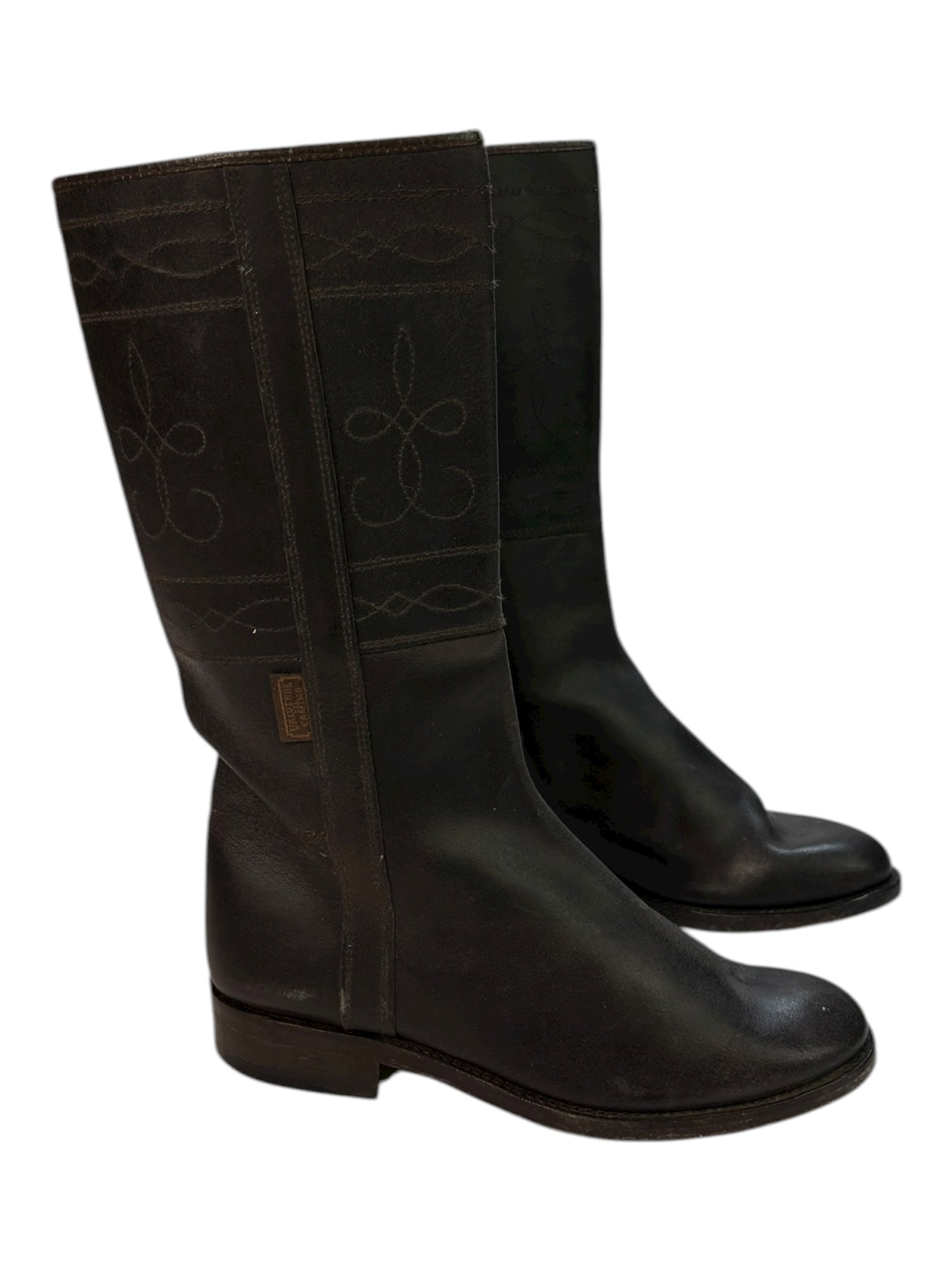 (8) Brown Embroidered Valverde Del Camino Boots