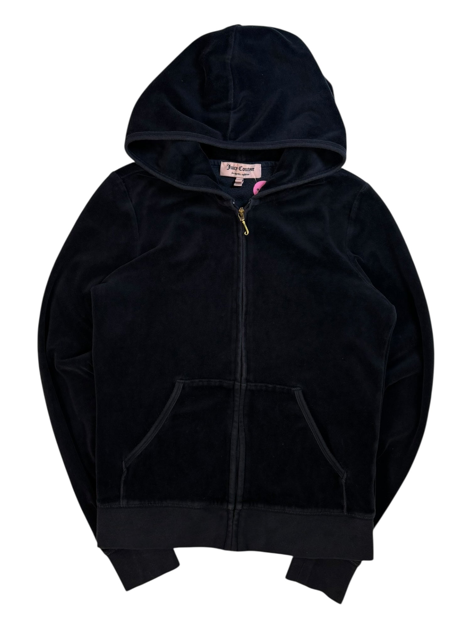 (L) Blue Cherry Printed Juicy Couture Velour Zip Up Hoodie