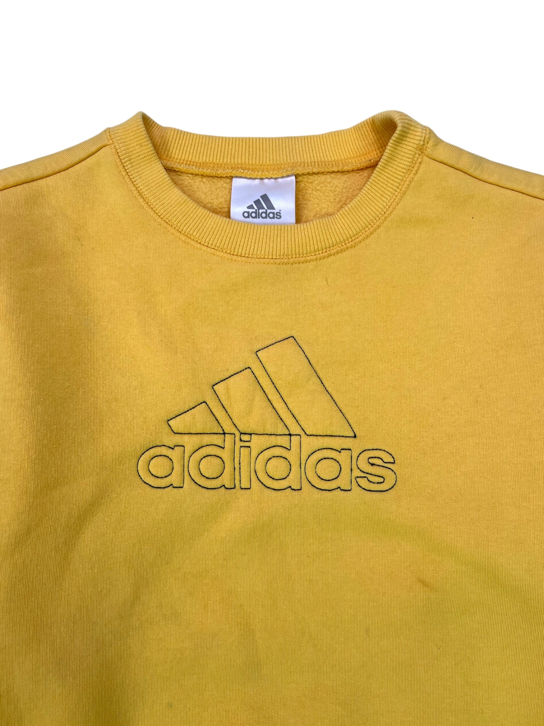 (S) Adidas Yellow Crewneck