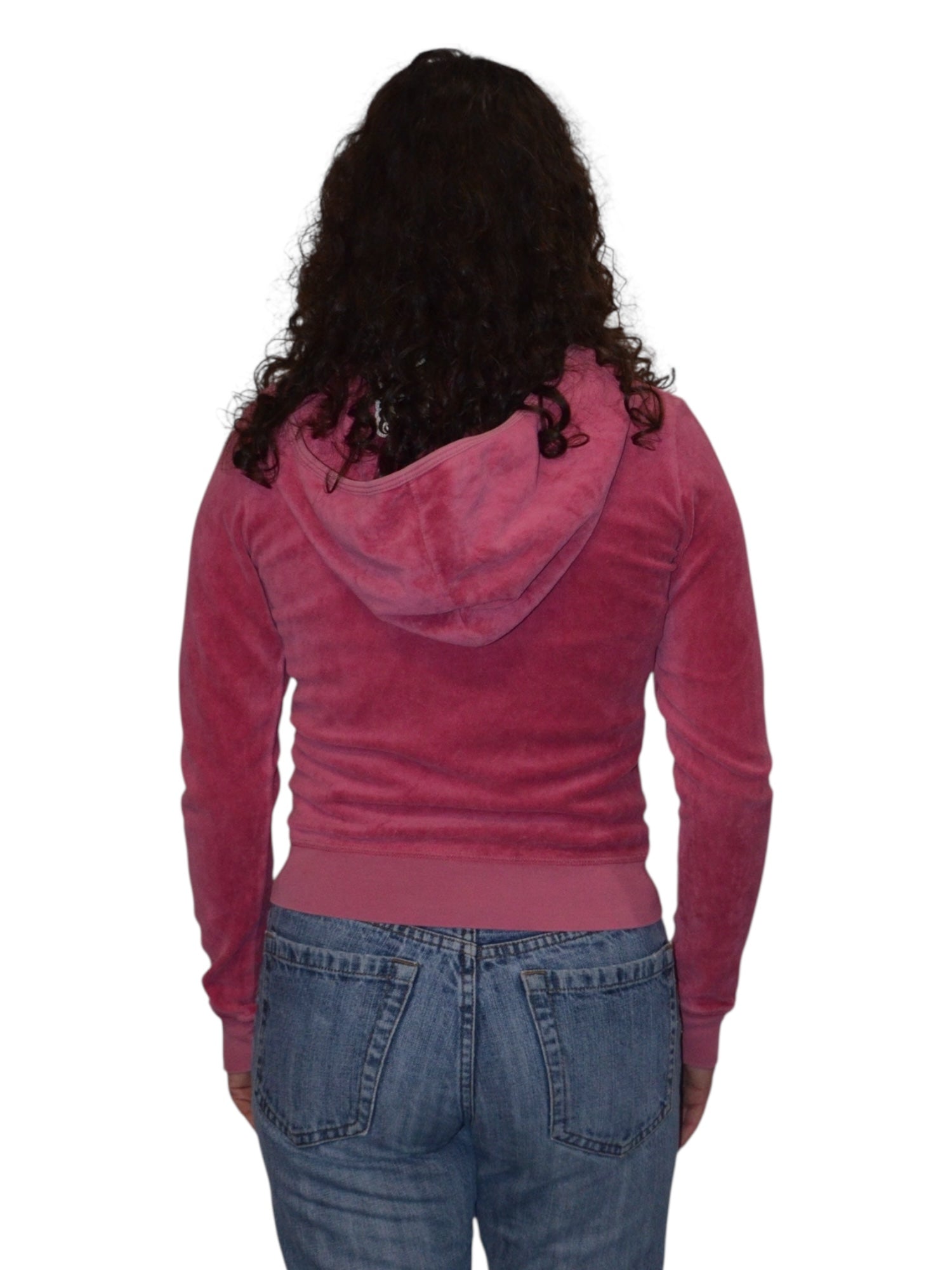 (M) Pink Juicy Couture Velour Zip Up Hoodie