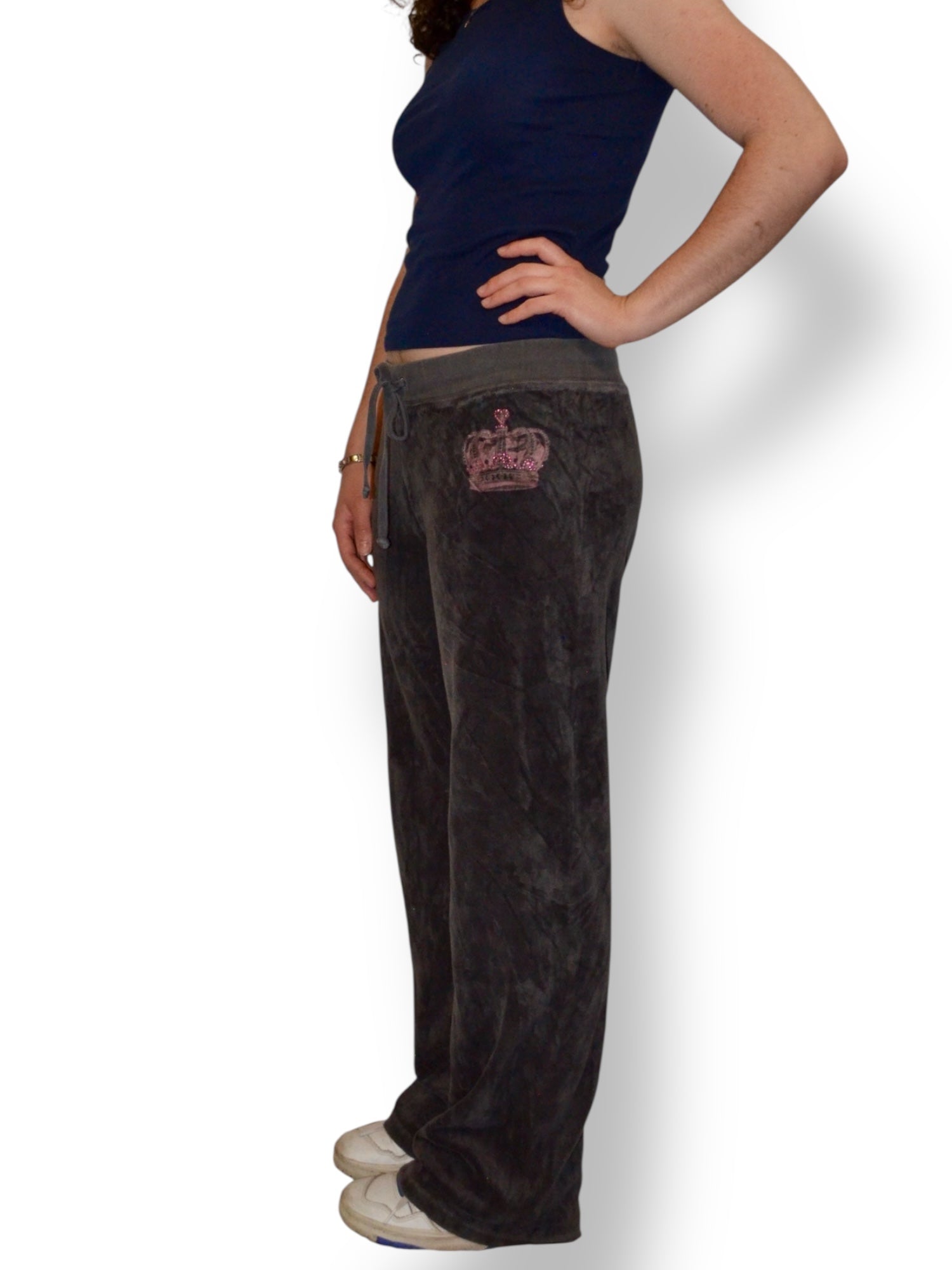 (M) Dark Grey Embellished Crown Juicy Couture Pants