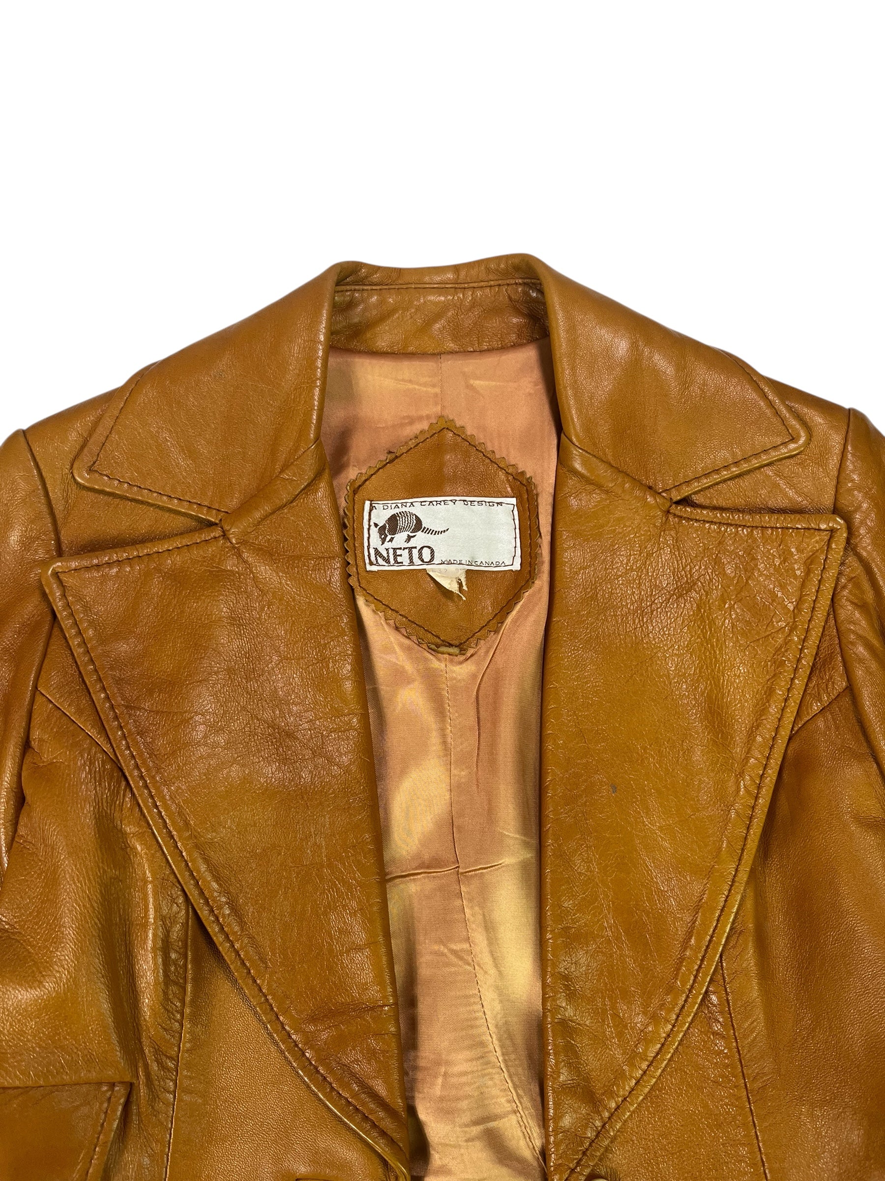 (S) Caramel Leather NETO Blazer