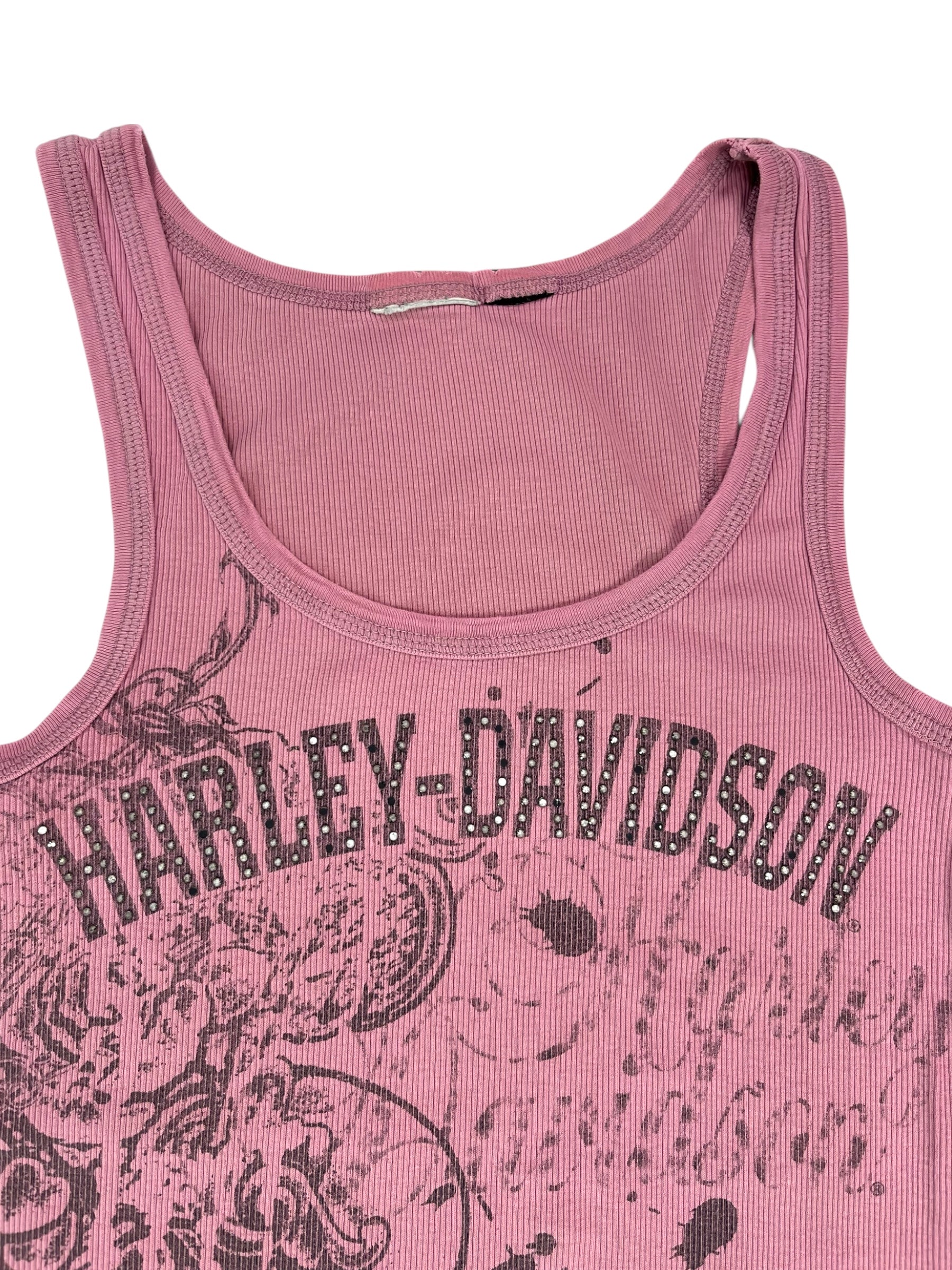 (M) Harley Davidson Pink Ribbed Tank