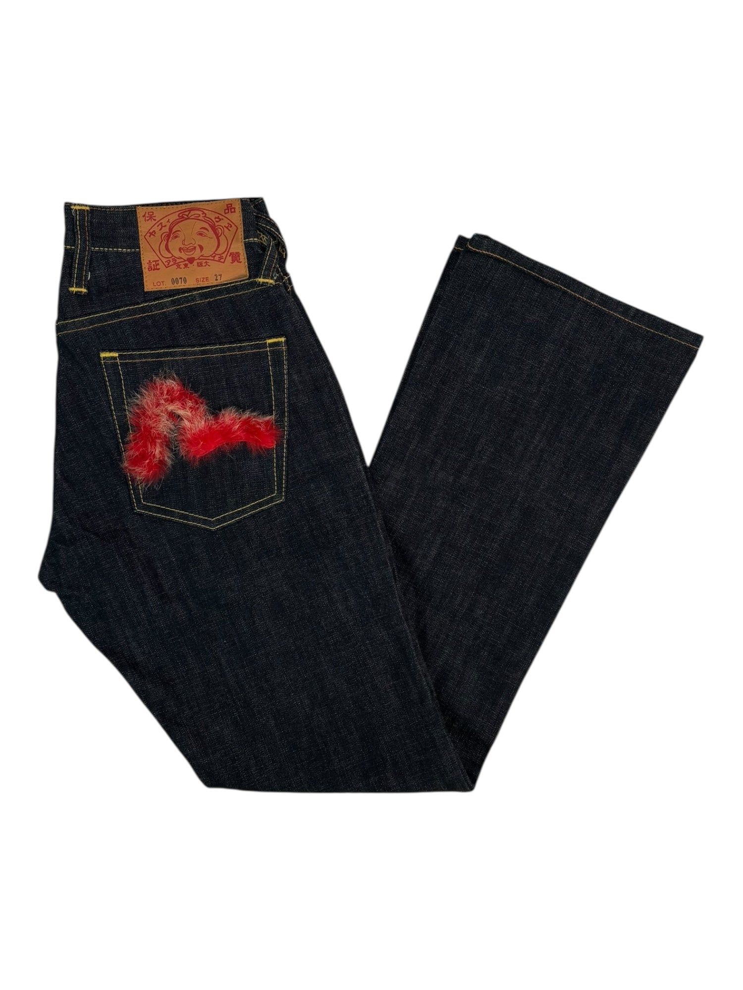 (27) Evisu Dark Wash Denim Jeans
