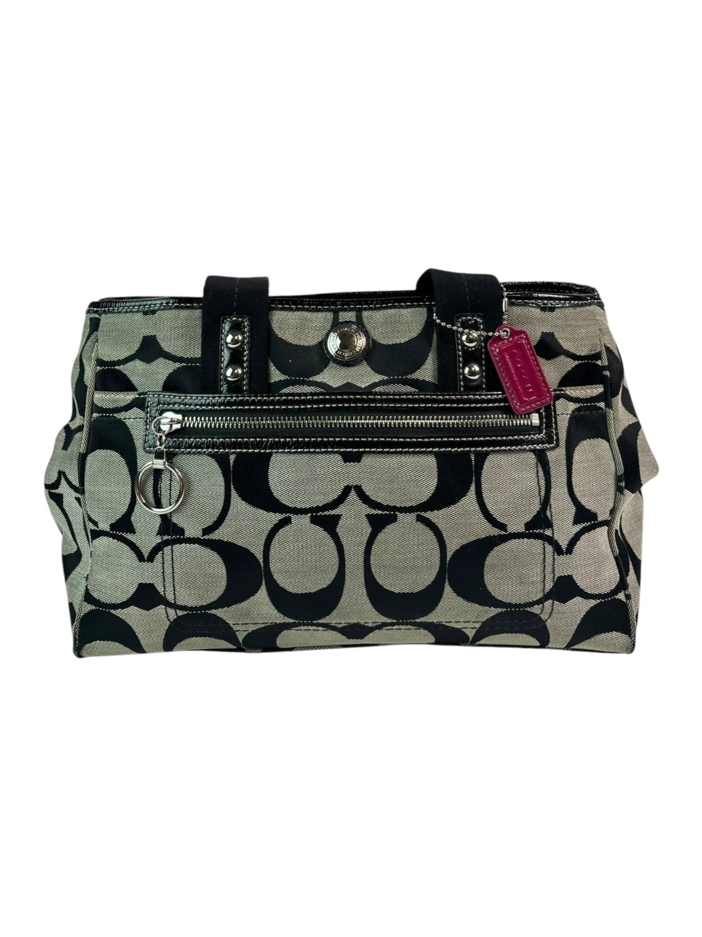 Beige & Black Coach Bag