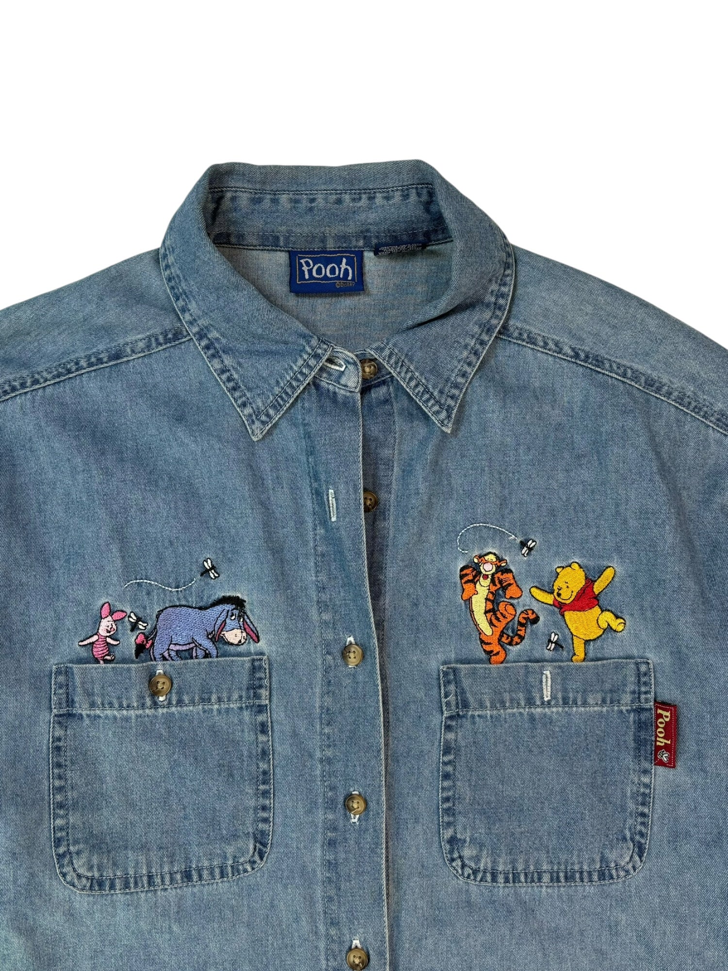 (M) Vintage Winnie the Pooh Button-up Long Sleeve