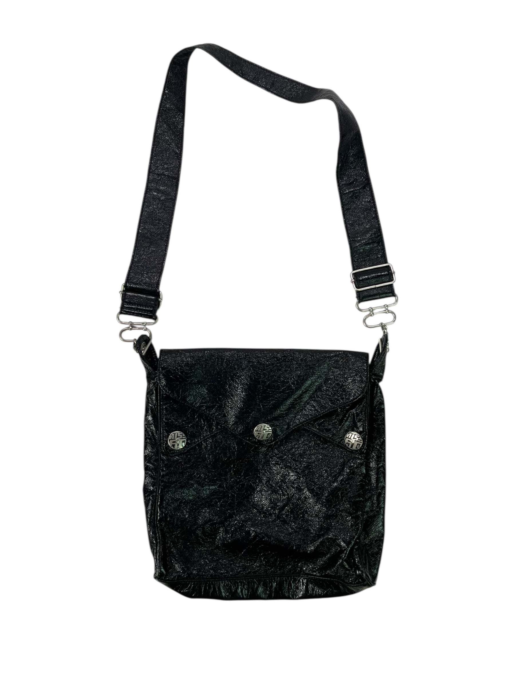 Missy Sixty Black Pleather Messenger Bag