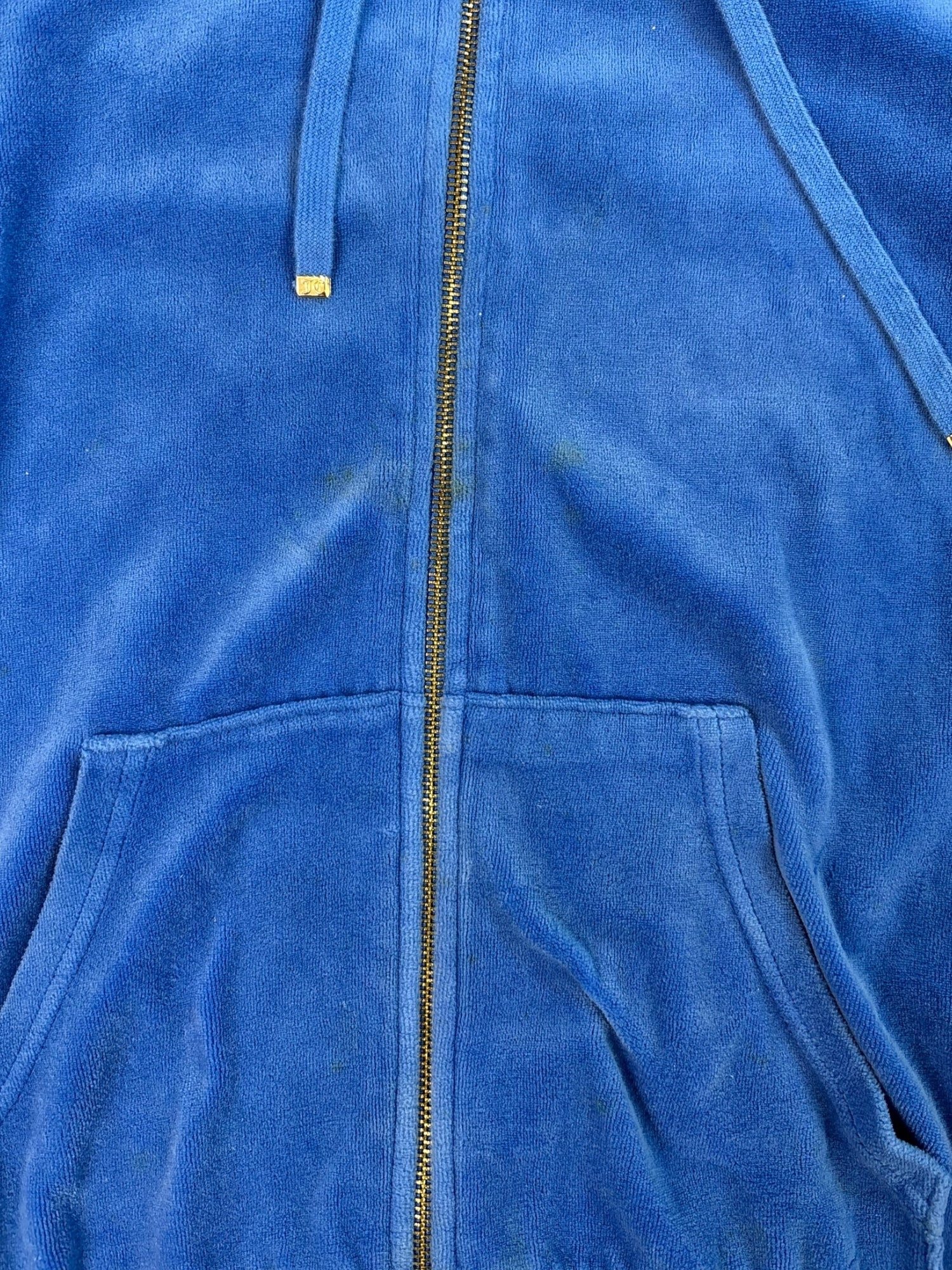 (M) Blue Juicy Couture Velour Zip Up Hoodie