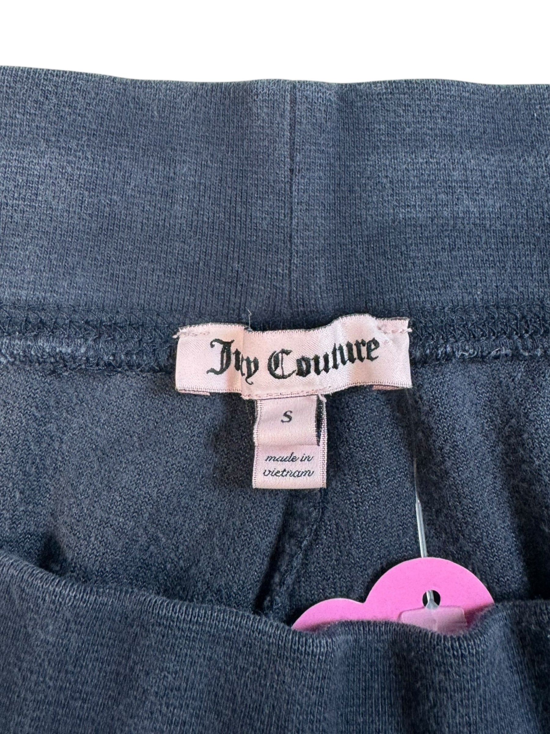 (S) Blue-Grey Glitter Crown Graphic Juicy Couture Pants