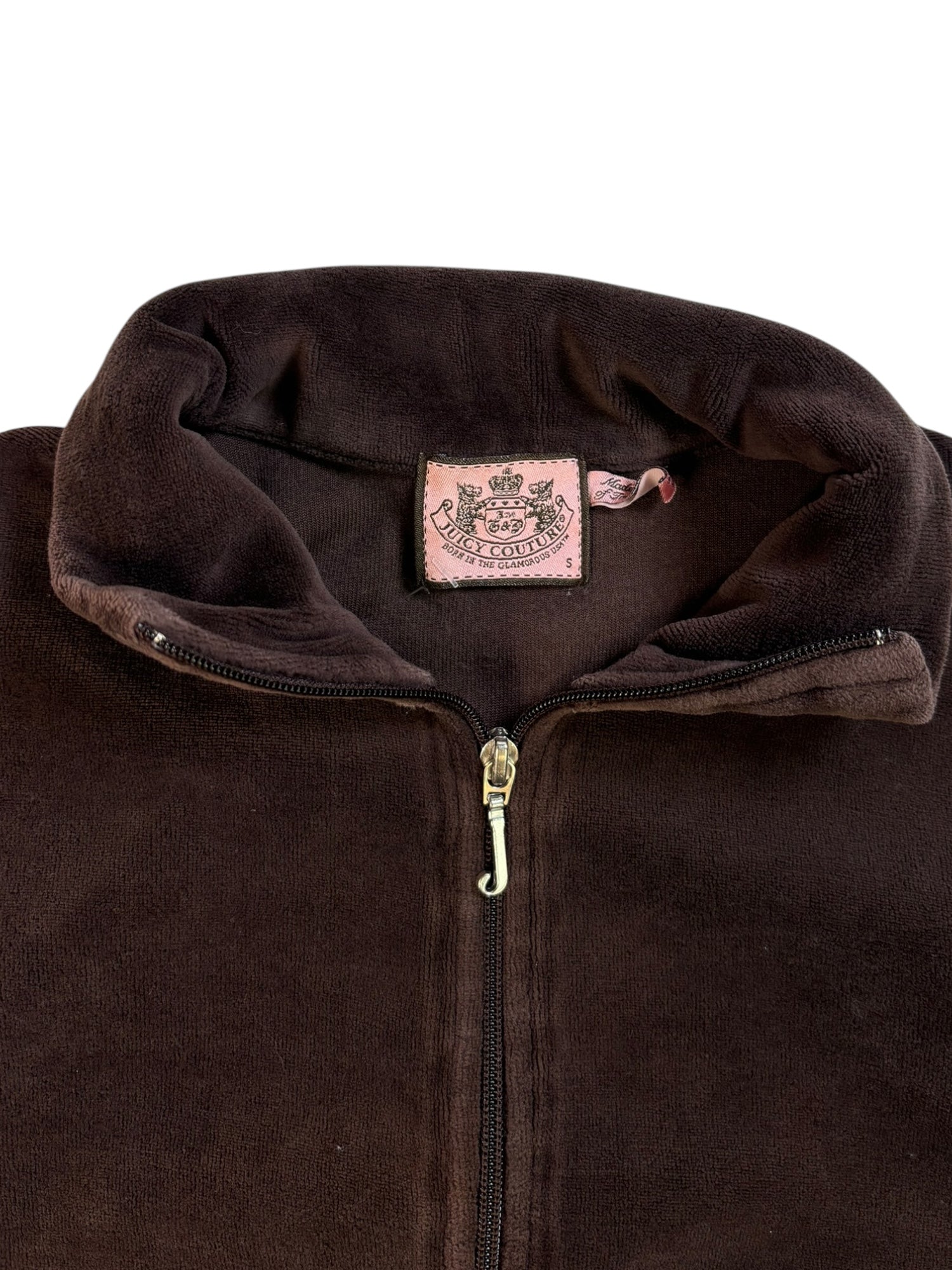 (S) Brown Juicy Couture Velour Zip-up Hoodie
