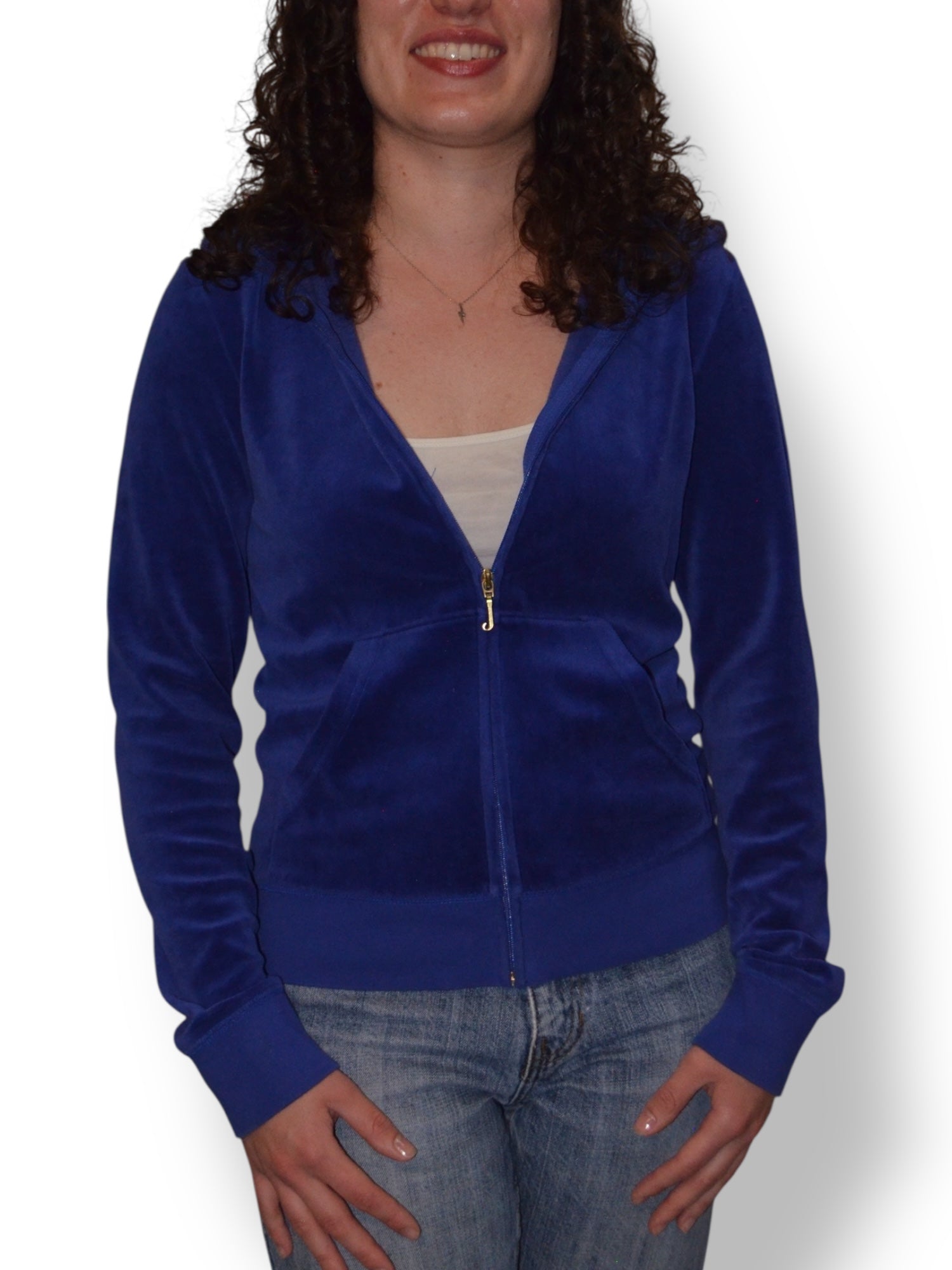 (M) Blue Juicy Couture Velour Zip Up Hoodie