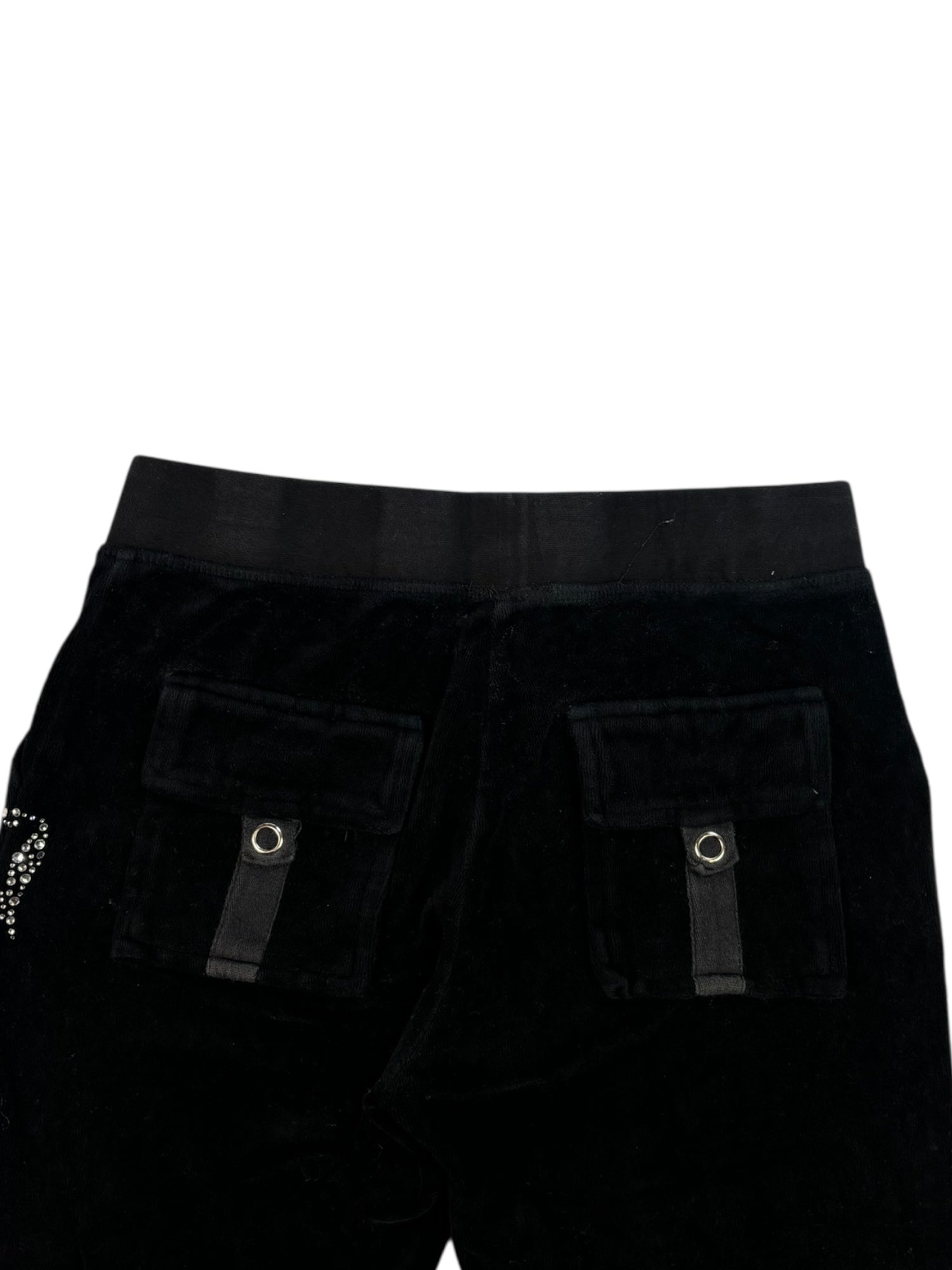 (S) Black Embellished Juicy Couture Velour Pants