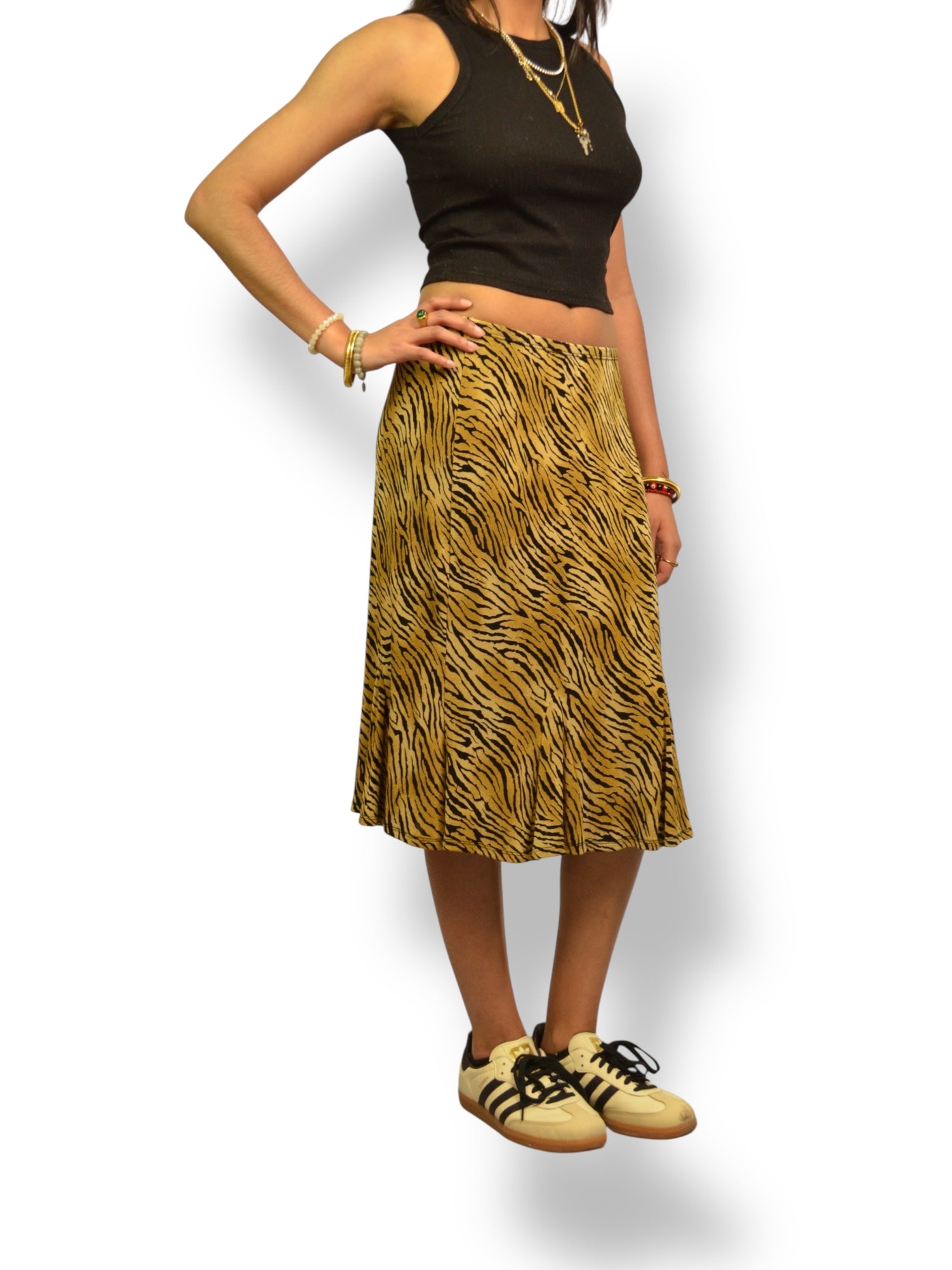 (24) Zebra Print Midi Skirt