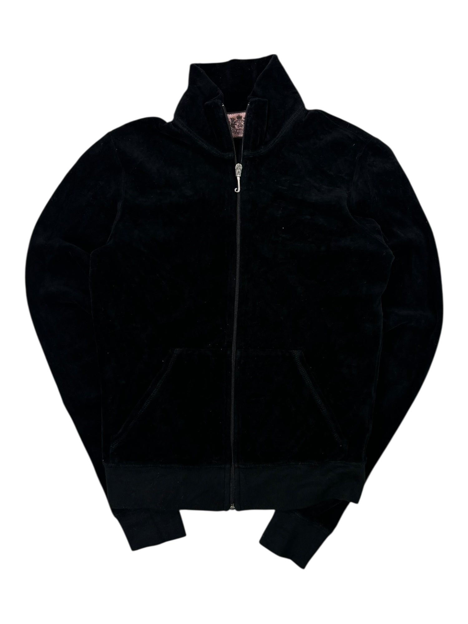 (S) Black Juicy Couture Zip Up Collared Sweater