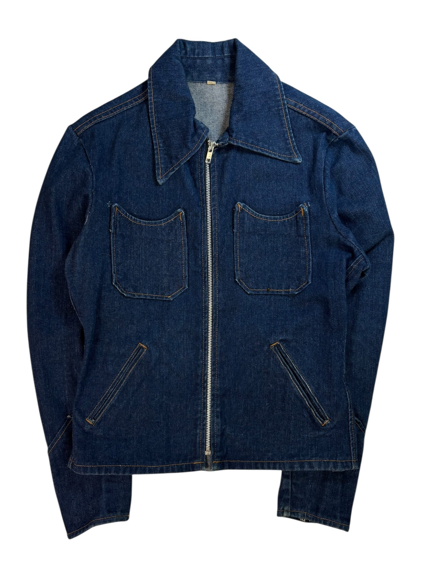 (S/M) Denim Zip Up Jacket