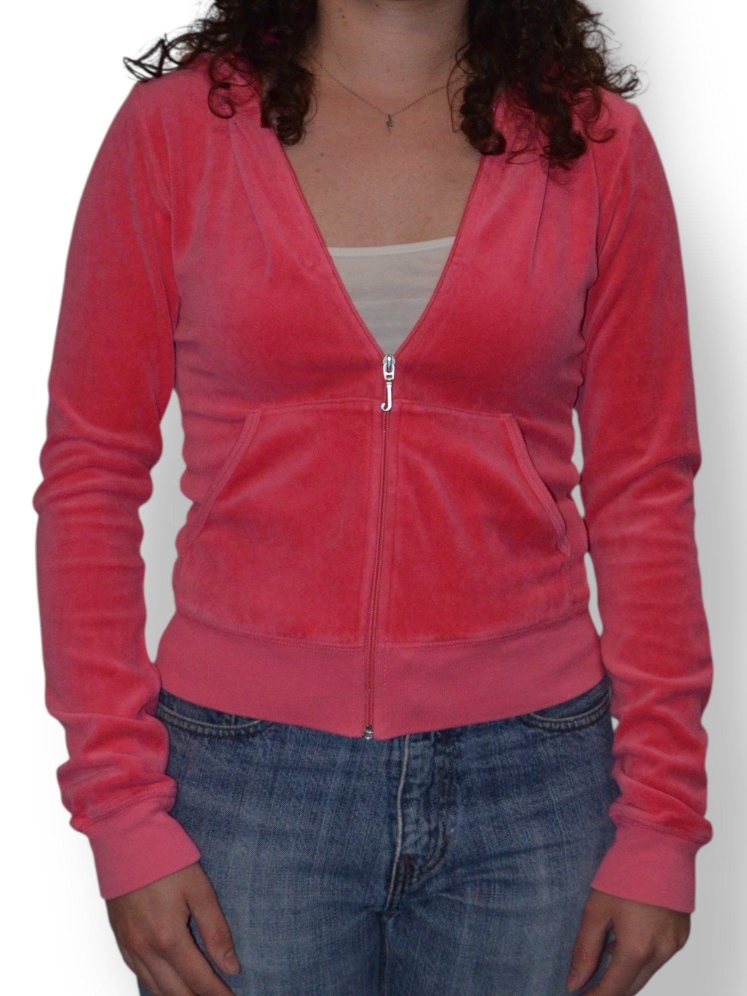 (S) Pink Juicy Couture Velour Zip Up Hoodie